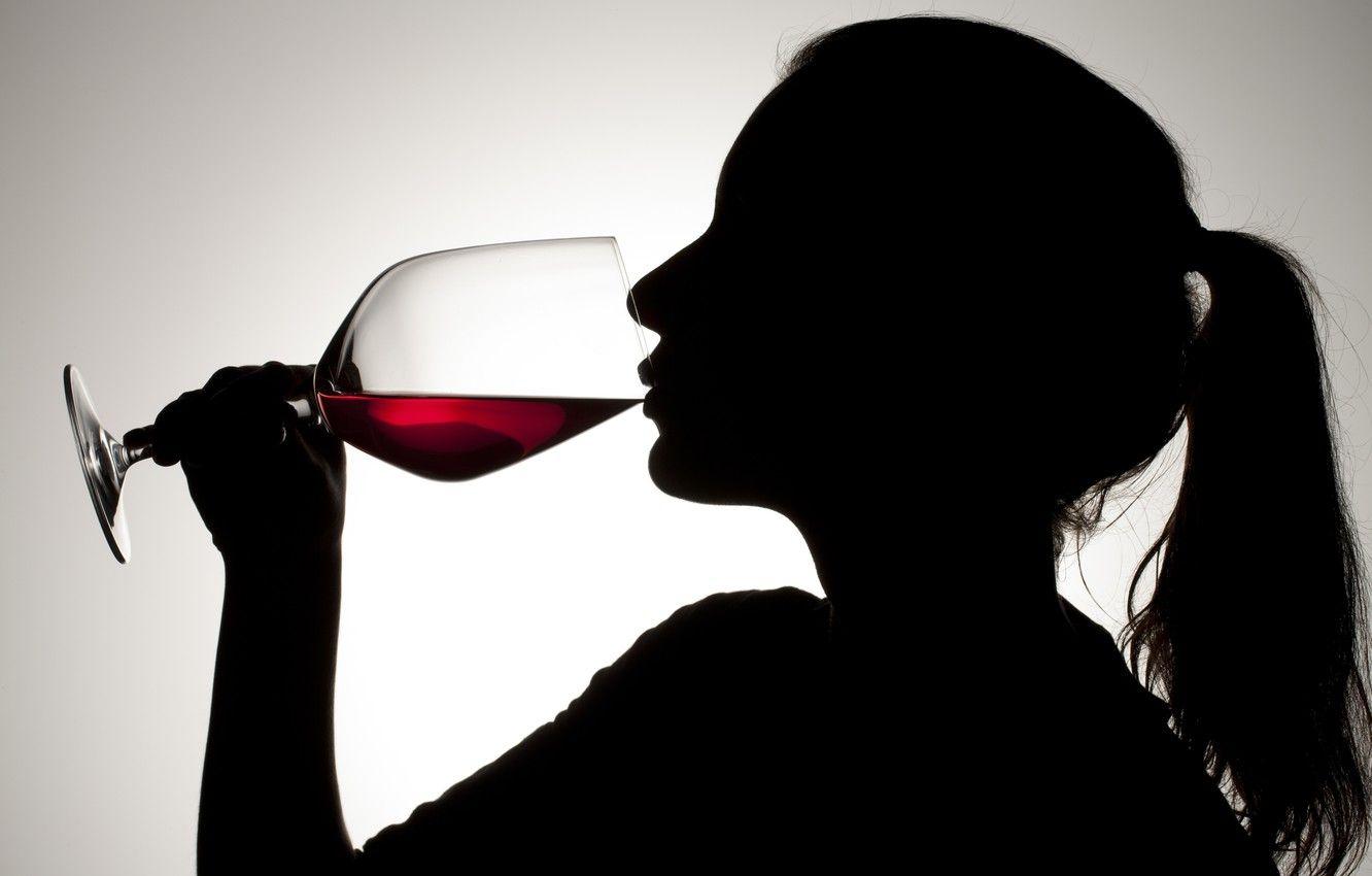 1332x850 Wallpaper glass, woman, silhouette, red wine image for desktop, section разное