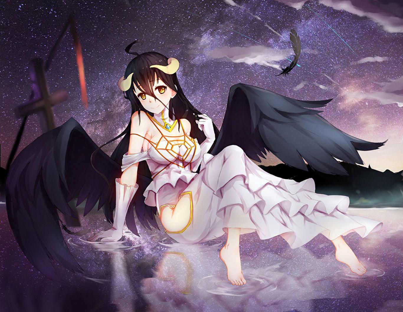1366x1057 Albedo Overlord Overlord Anime Wallpaper:1366x1057
