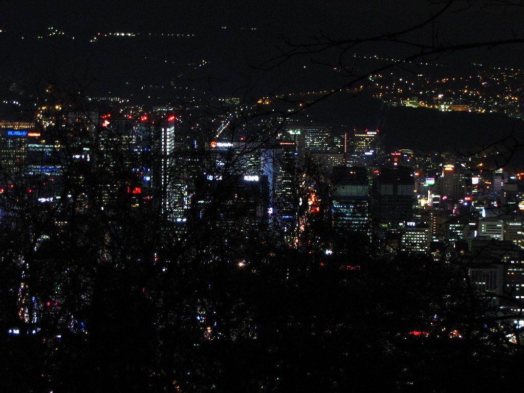1024x768 Seoul At Night Namsan Tower South Korea. Seoul At Night Fro