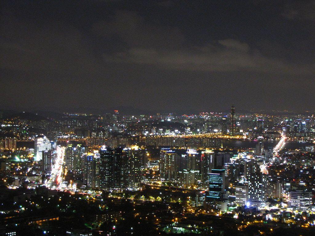 1024x768 Seoul At Night Namsan Tower South Korea. Seoul At Night Fro