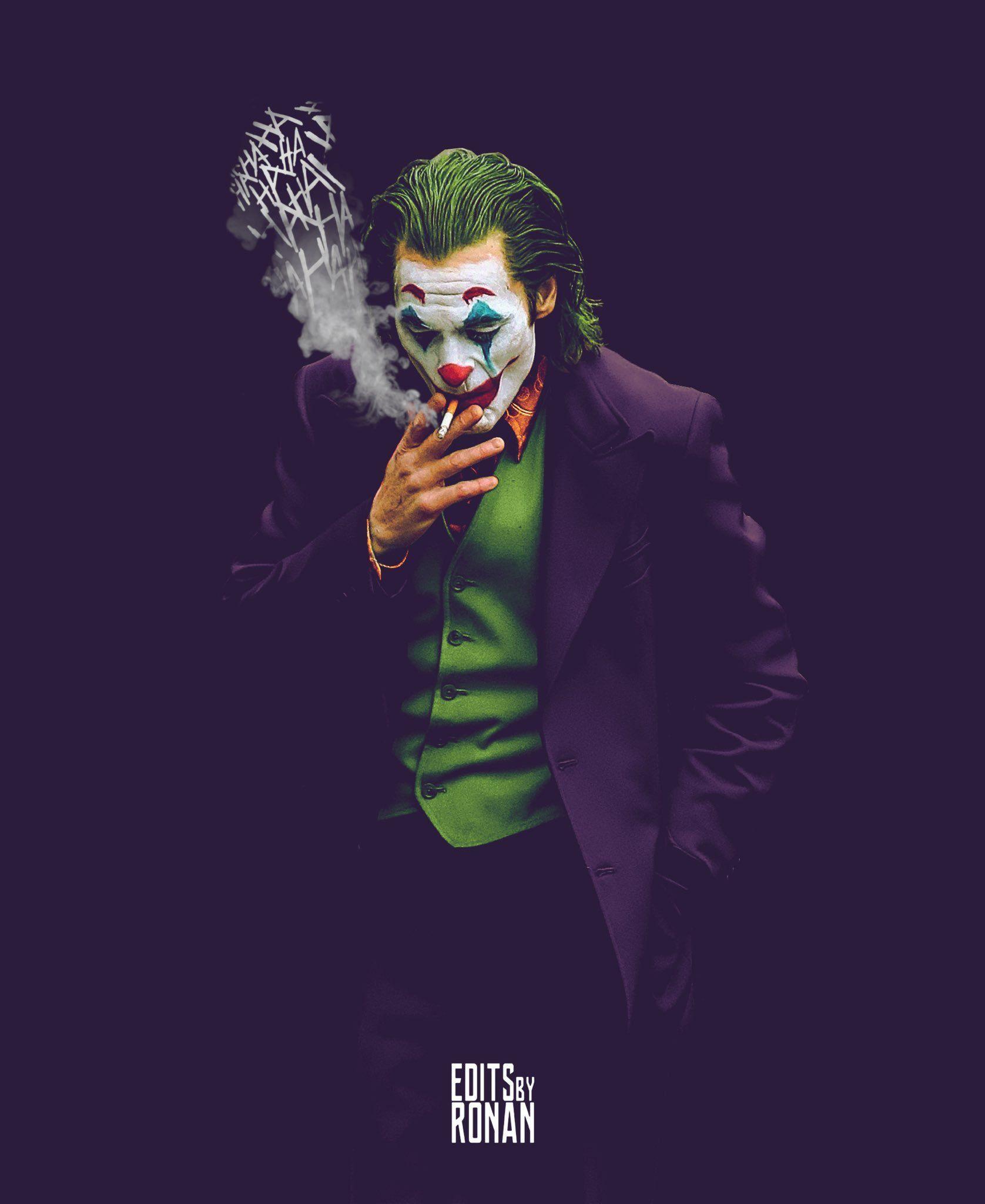 1676x2048 Joker 2019 Smoking Phone Wallpaper
