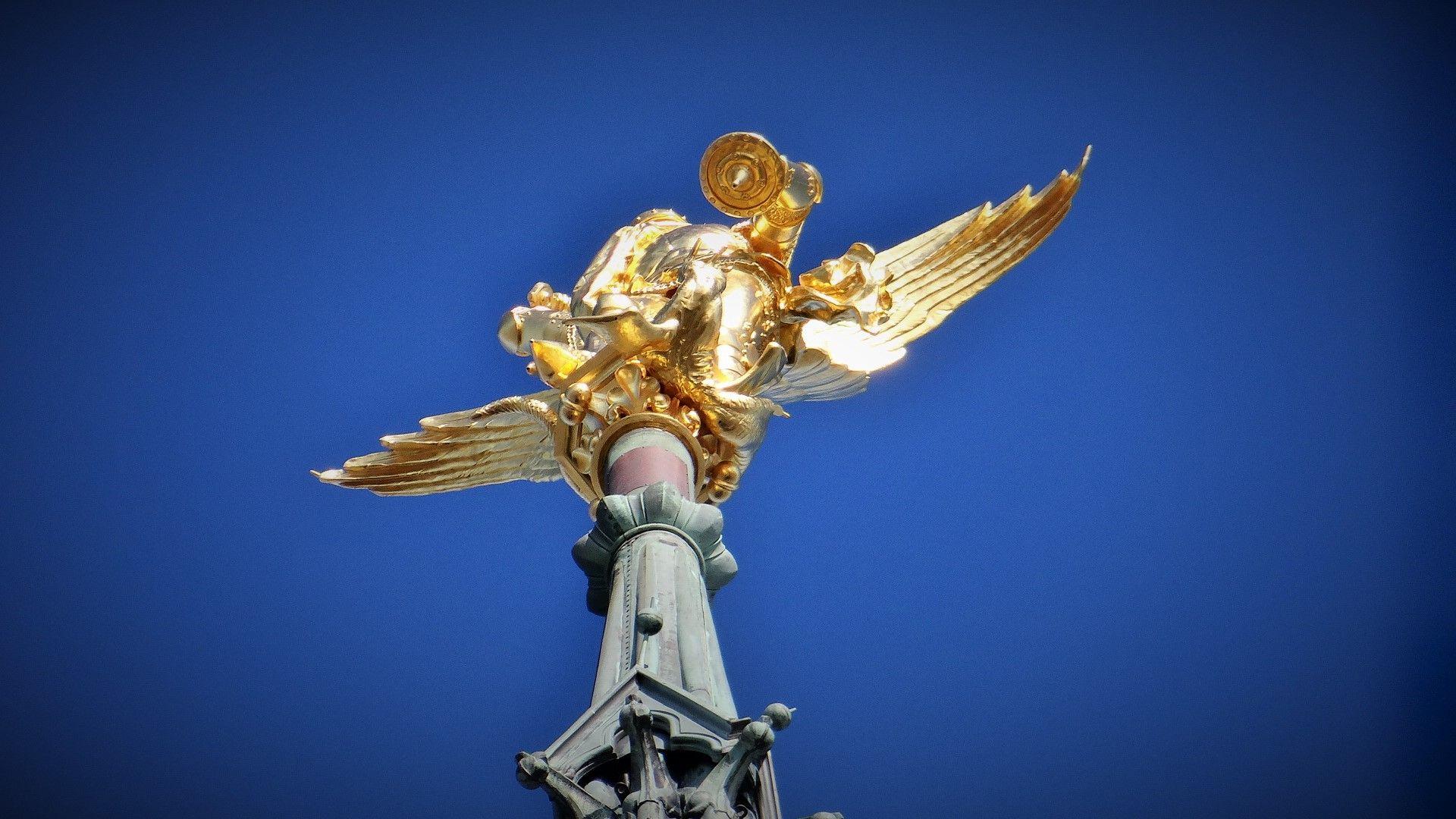 1920x1080 Statue Of Saint Michael And The Dragon (Spire Of Mont Saint Michel Abbey) PA00110460