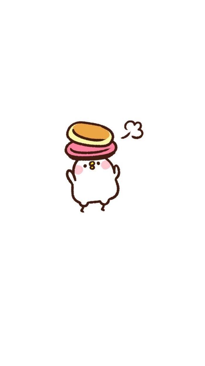 700x1245 Cute chicken background. Cute duck with bread wallpaper, Cute cat boba wallpaper, Drawing kawaii