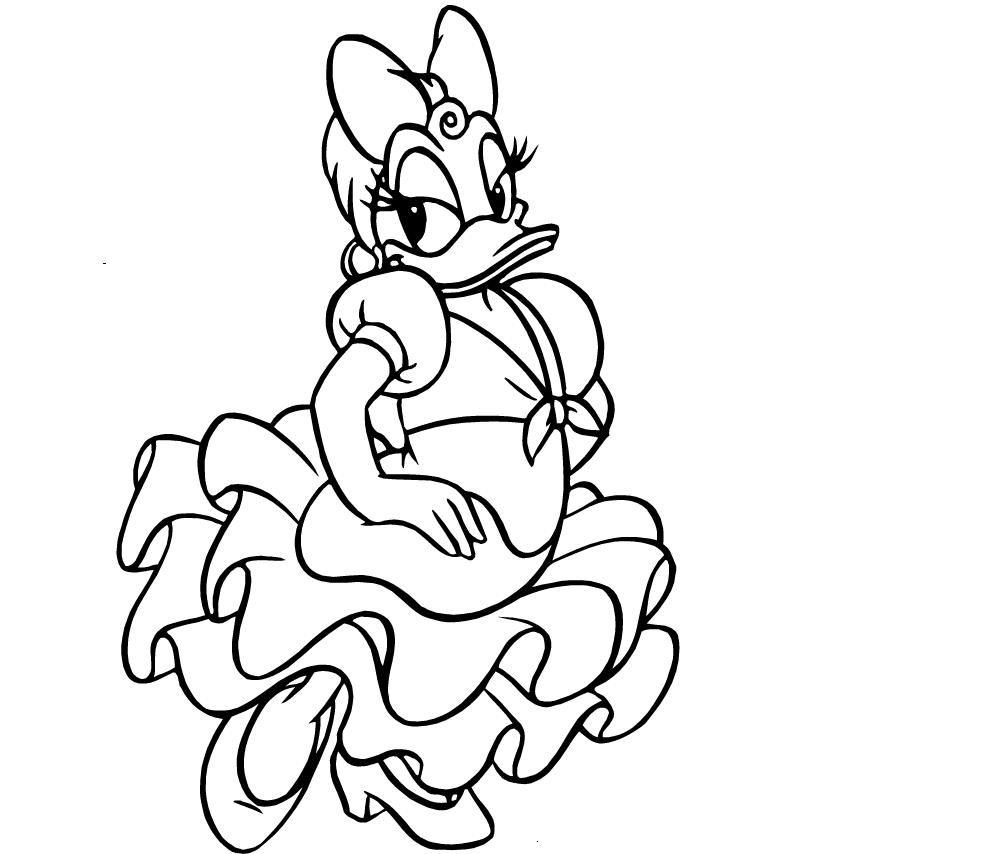 1004x854 Beautiful Cute Daisy Duck Coloring Colour Drawing HD Wallpaper drawing wallpaper