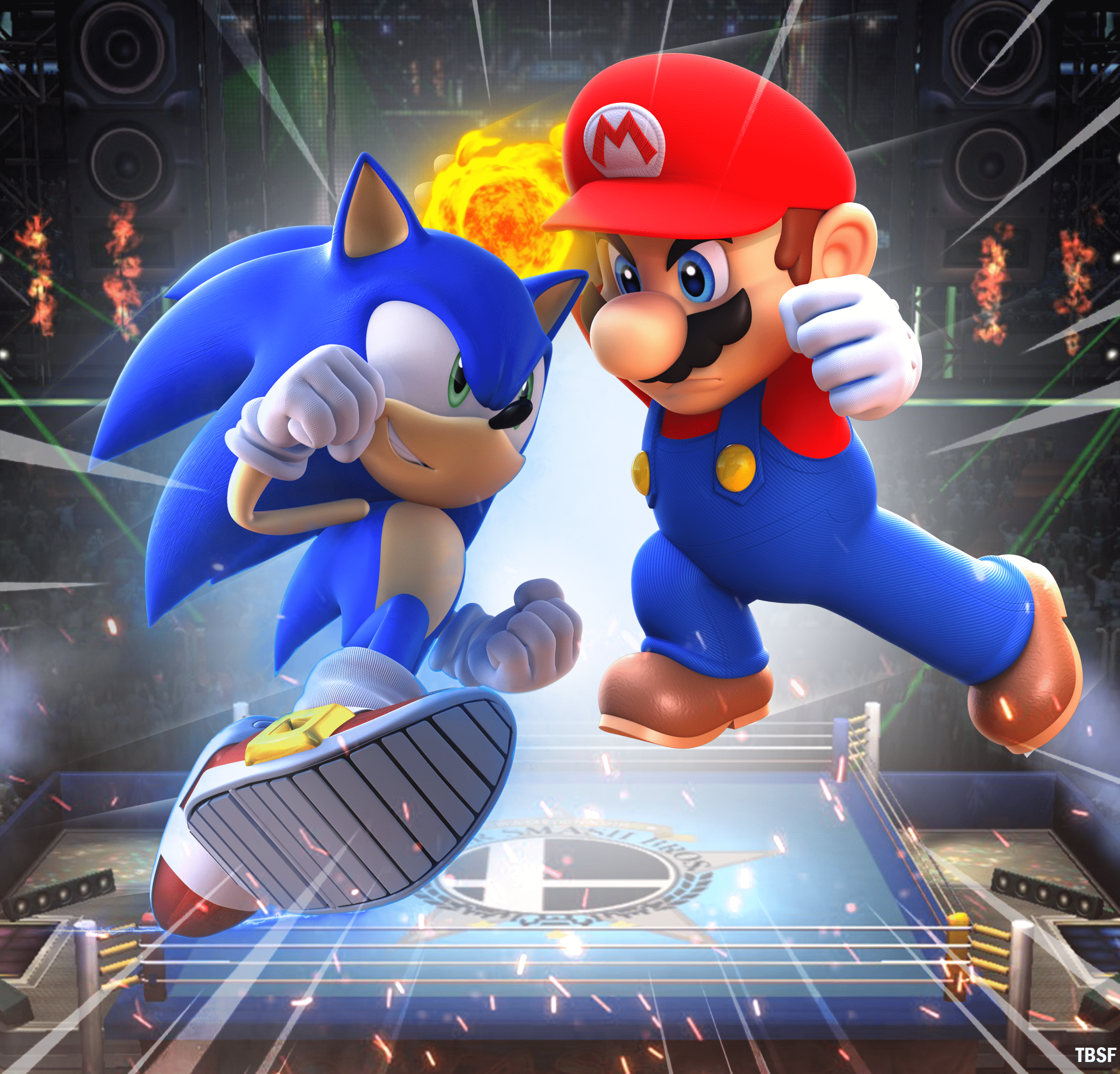 2425x2327 Mario VS Sonic! Console Wars! by alsyouri2001. Sonic birthday, Mario, Sonic