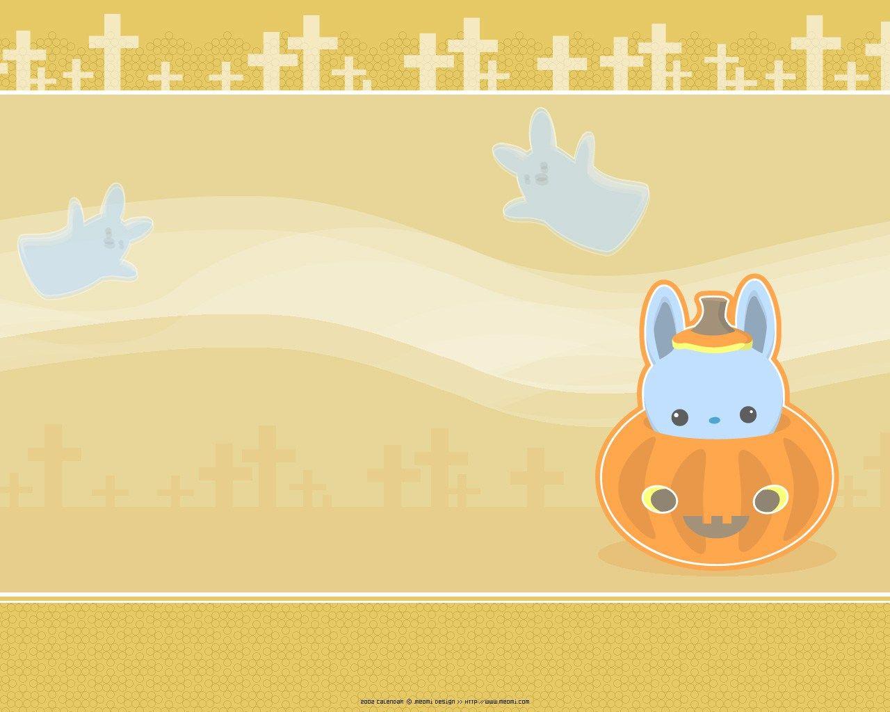 1280x1024 kawaii free Halloween wallpaper