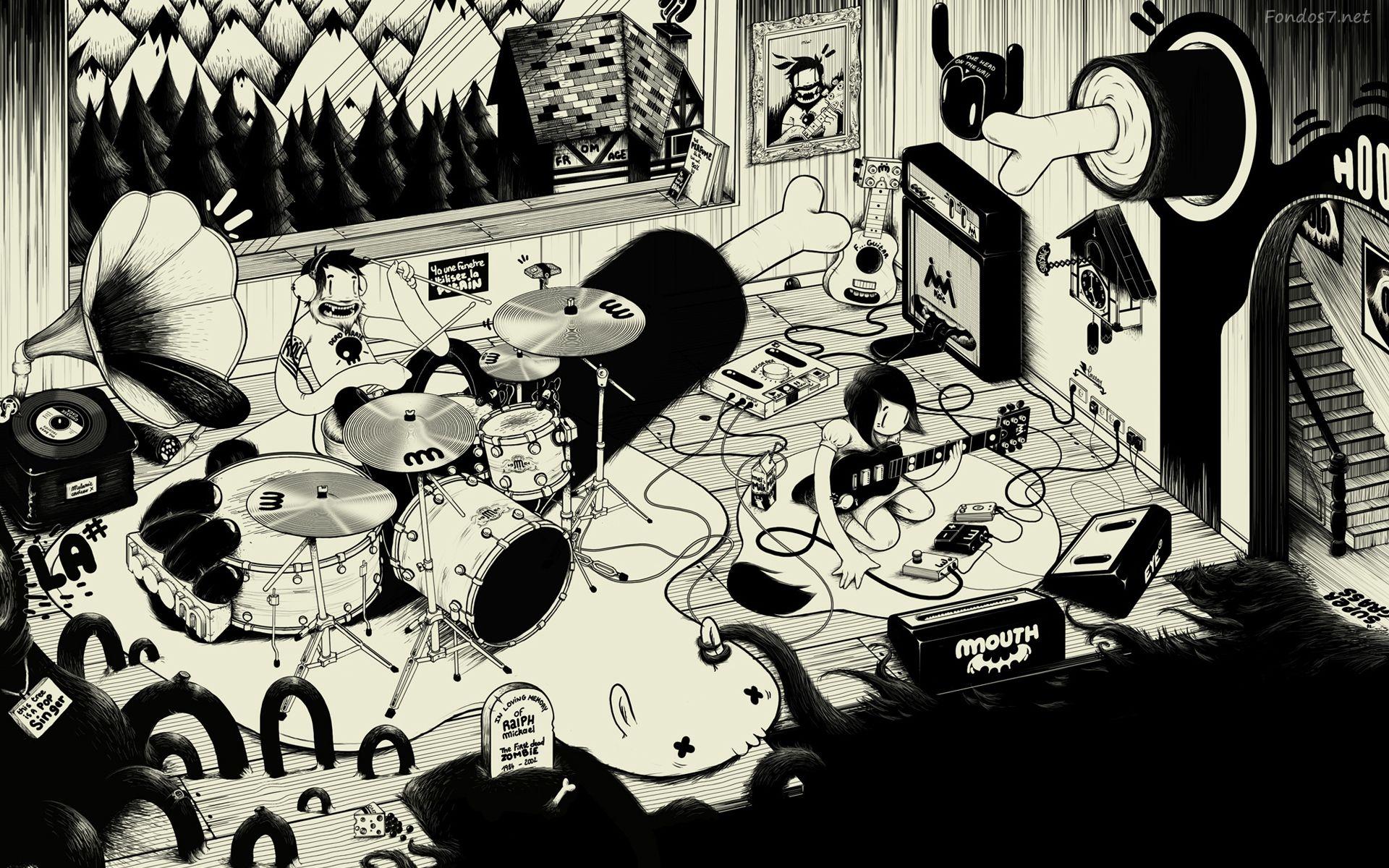 1920x1200 rock wallpaper black and white Desktop Wallpaperk HD