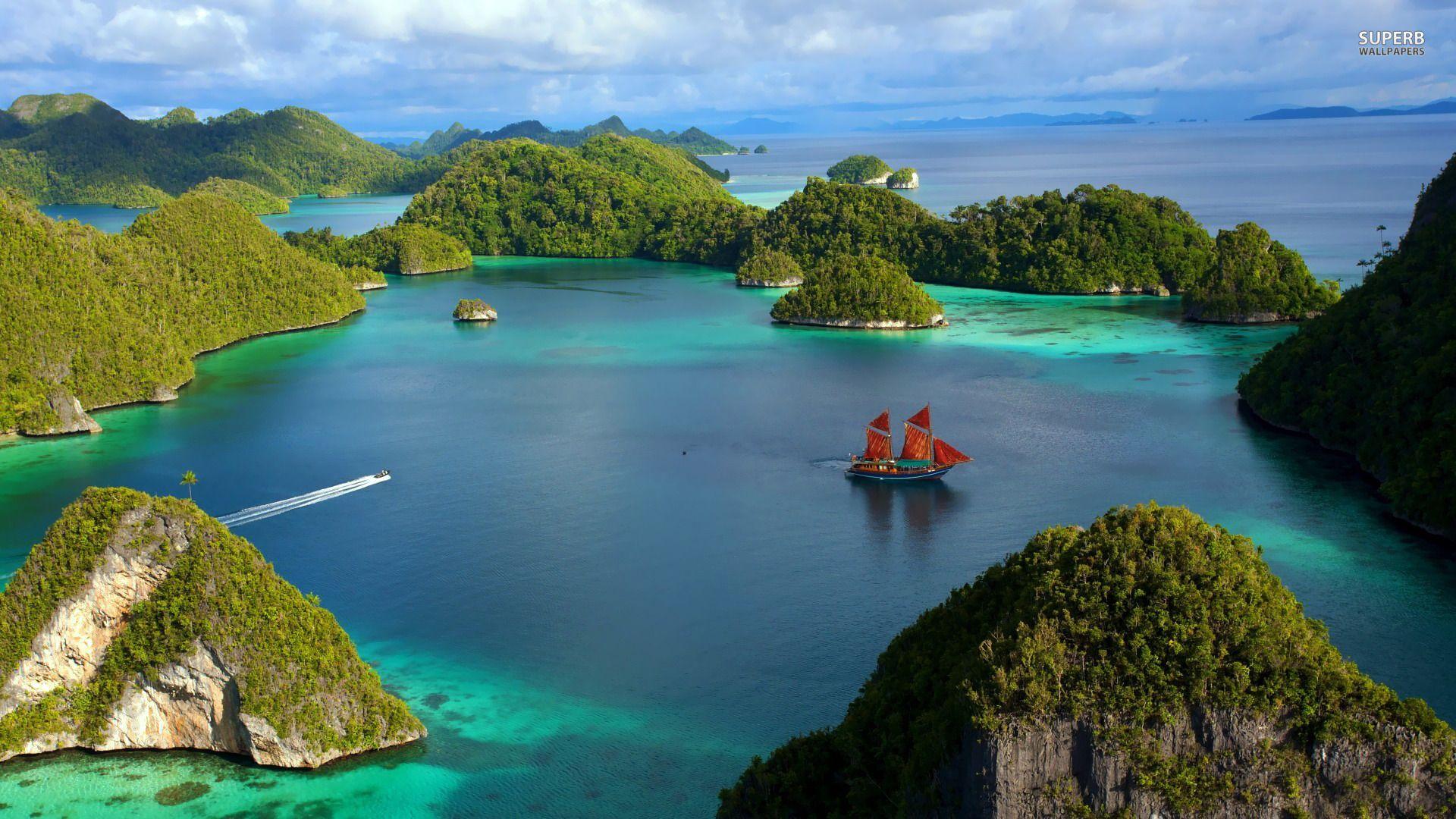1920x1080 Raja Ampat Islands, indonesia, asia, summer, beach, beaches desktop PC and Mac wallpaper