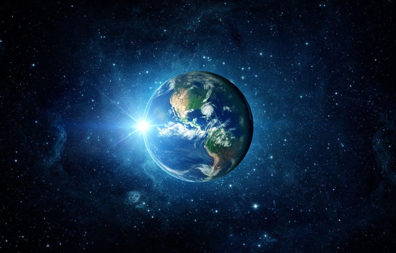 1332x850 Wallpaper light, Earth, planet image for desktop, section космос