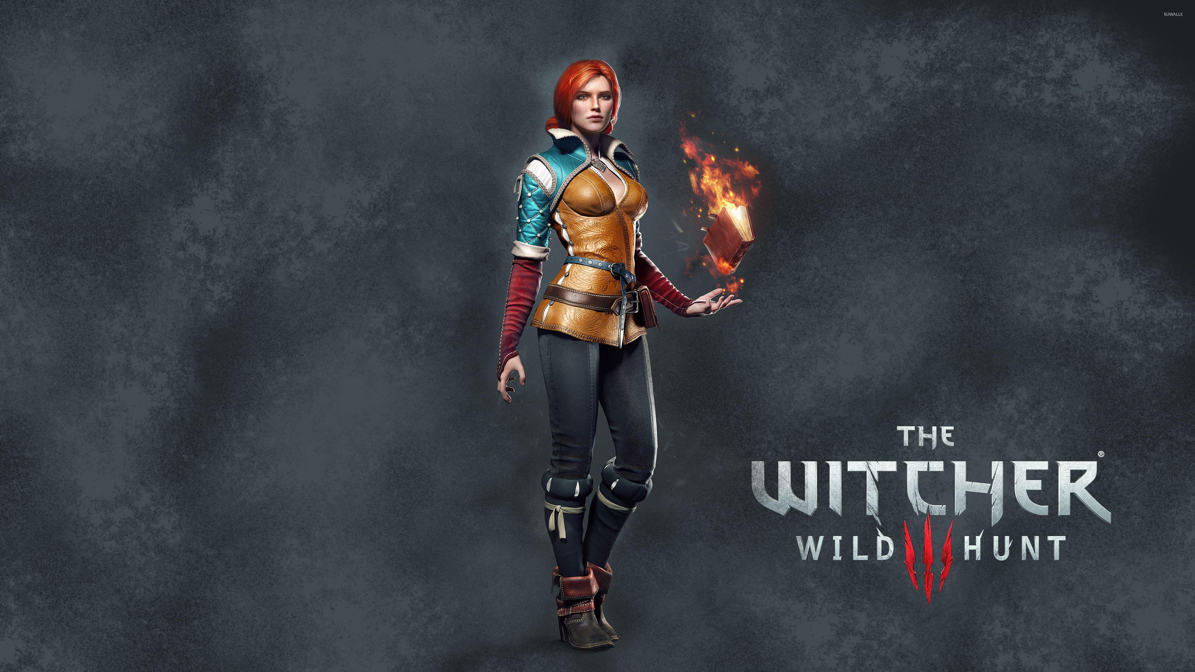3840x2160 Triss Merigold with a book Witcher 3: Wild Hunt wallpaper