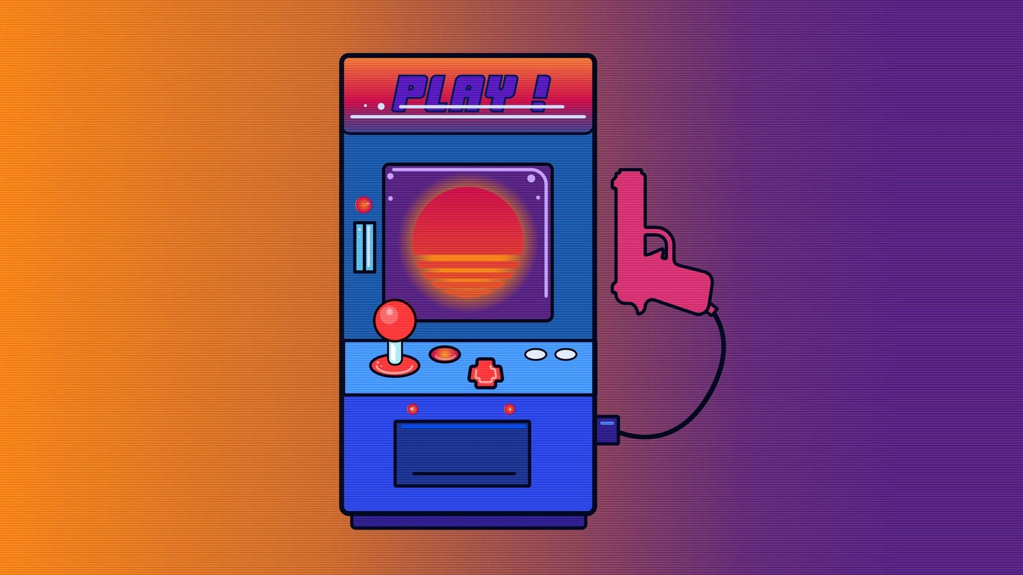2048x1152 Arcade Games Retro Wave .