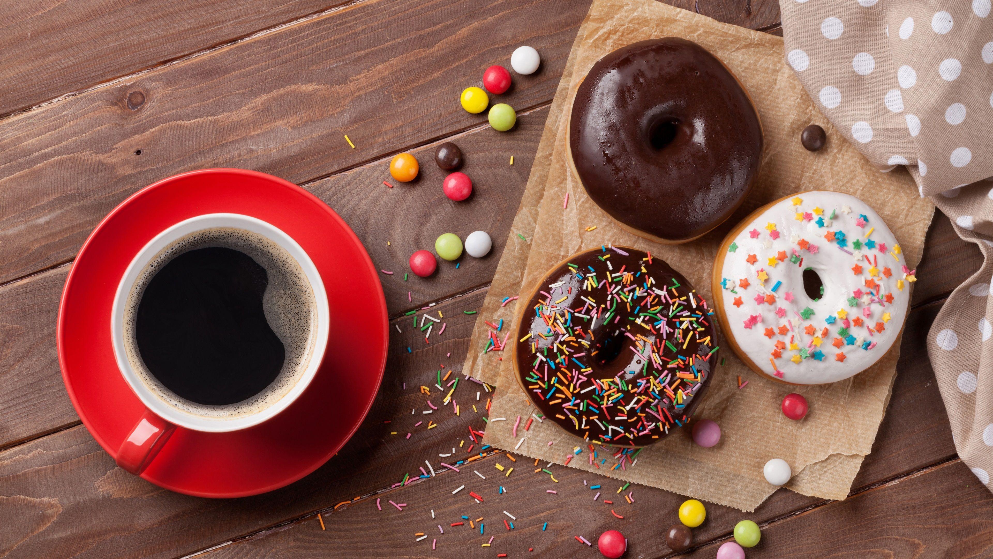 3840x2160 Wallpaper Coffee, donuts, dessert 3840x2160 UHD 4K Picture, Image