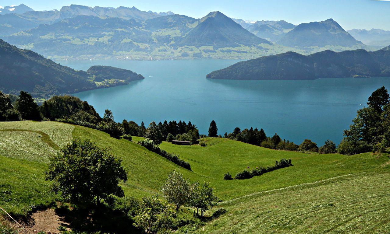 1280x769 Picture Switzerland Lake Lucerne Nature Mountains Scenery