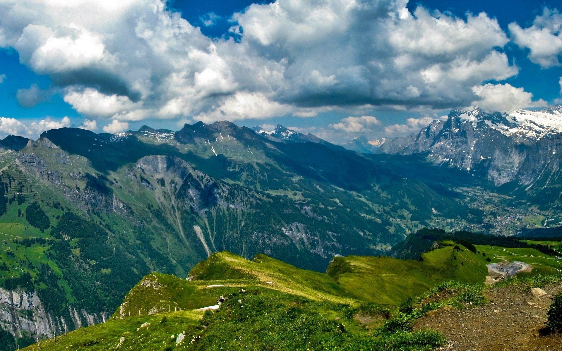 1920x1200 River Background, download, Clouds, mountains, Bern, Wallpaper, Lauterbrunnen, Windows Desktop Image Horizon, Switzerland, Cool Image, Sky