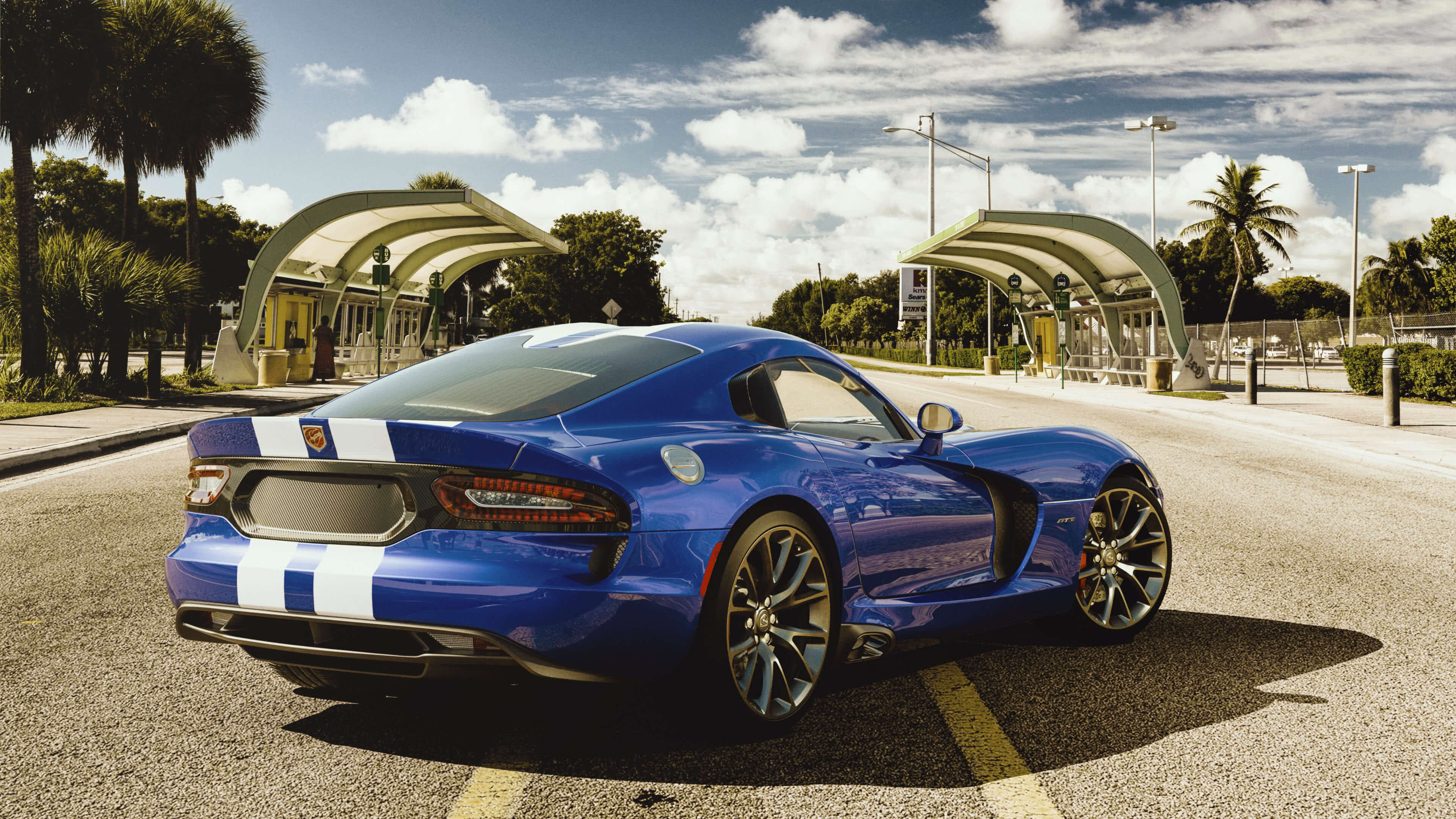 3840x2160 Blue Dodge Viper GTS UHD 4K Wallpaper