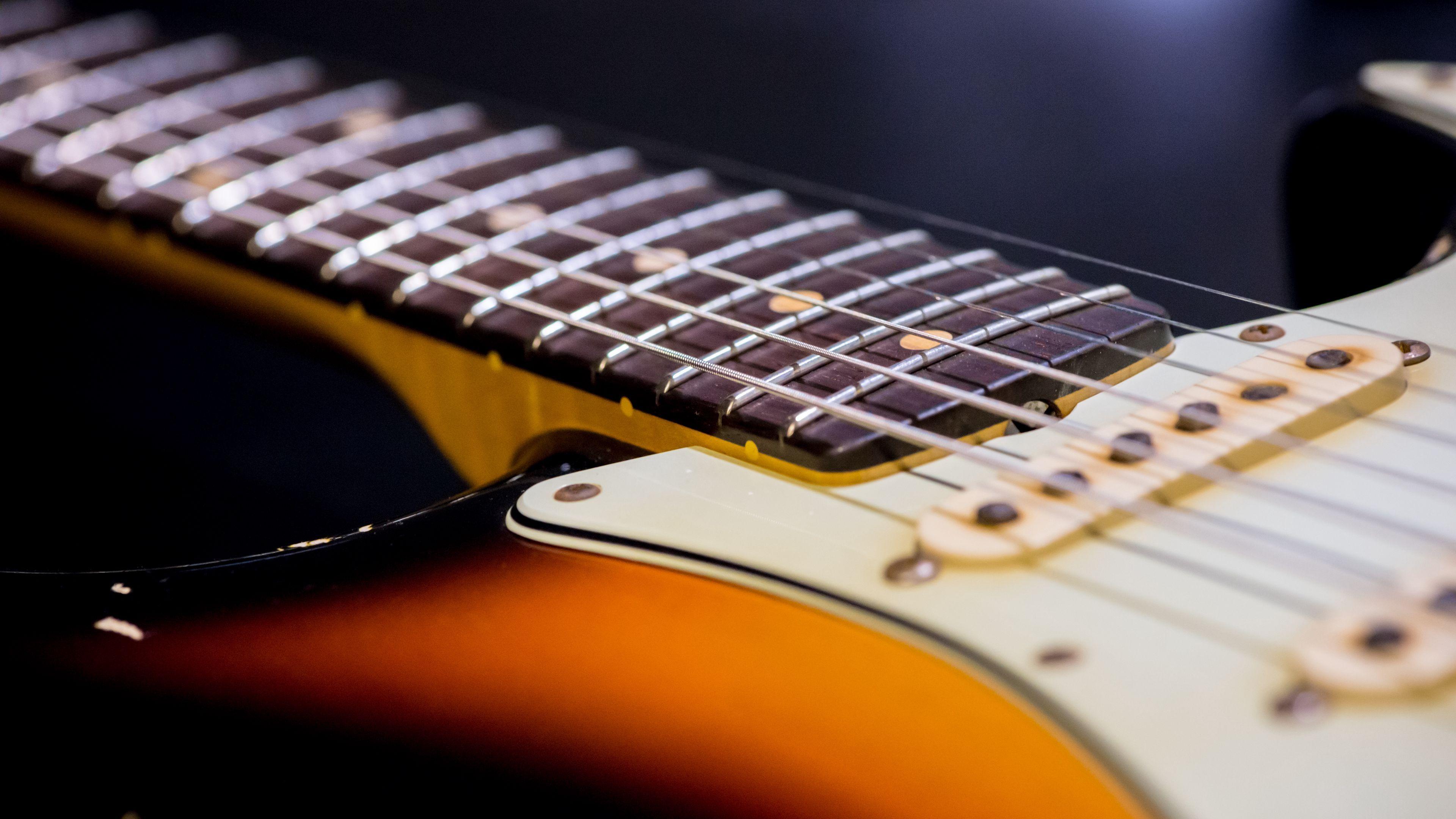 3840x2160 Download wallpaper 3840x2160 guitar, strings, neck 4k uhd 16:9 HD background
