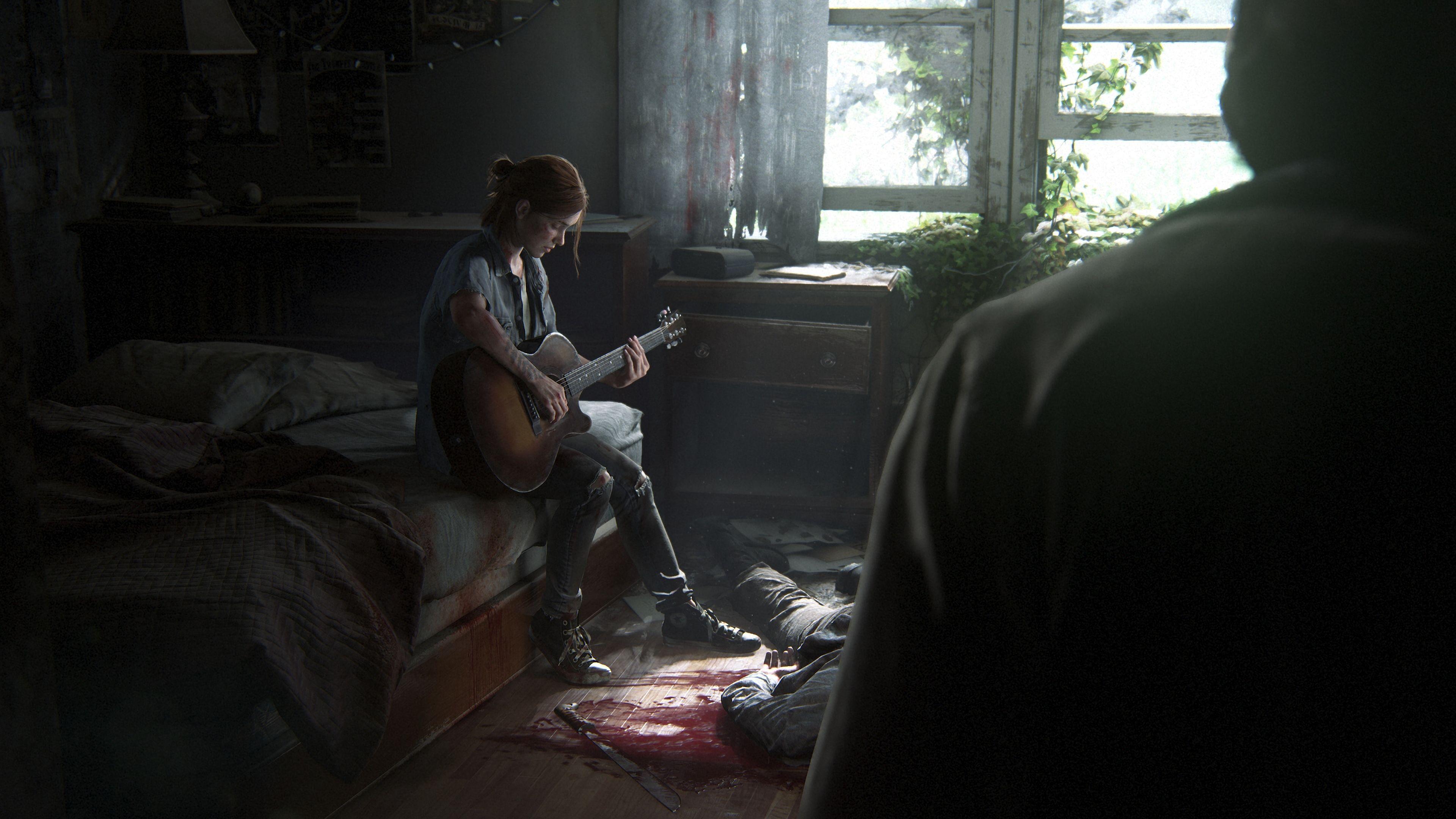 3840x2160 The Last of Us Part 2 Ellie Playing Guitar 4K Wallpaper