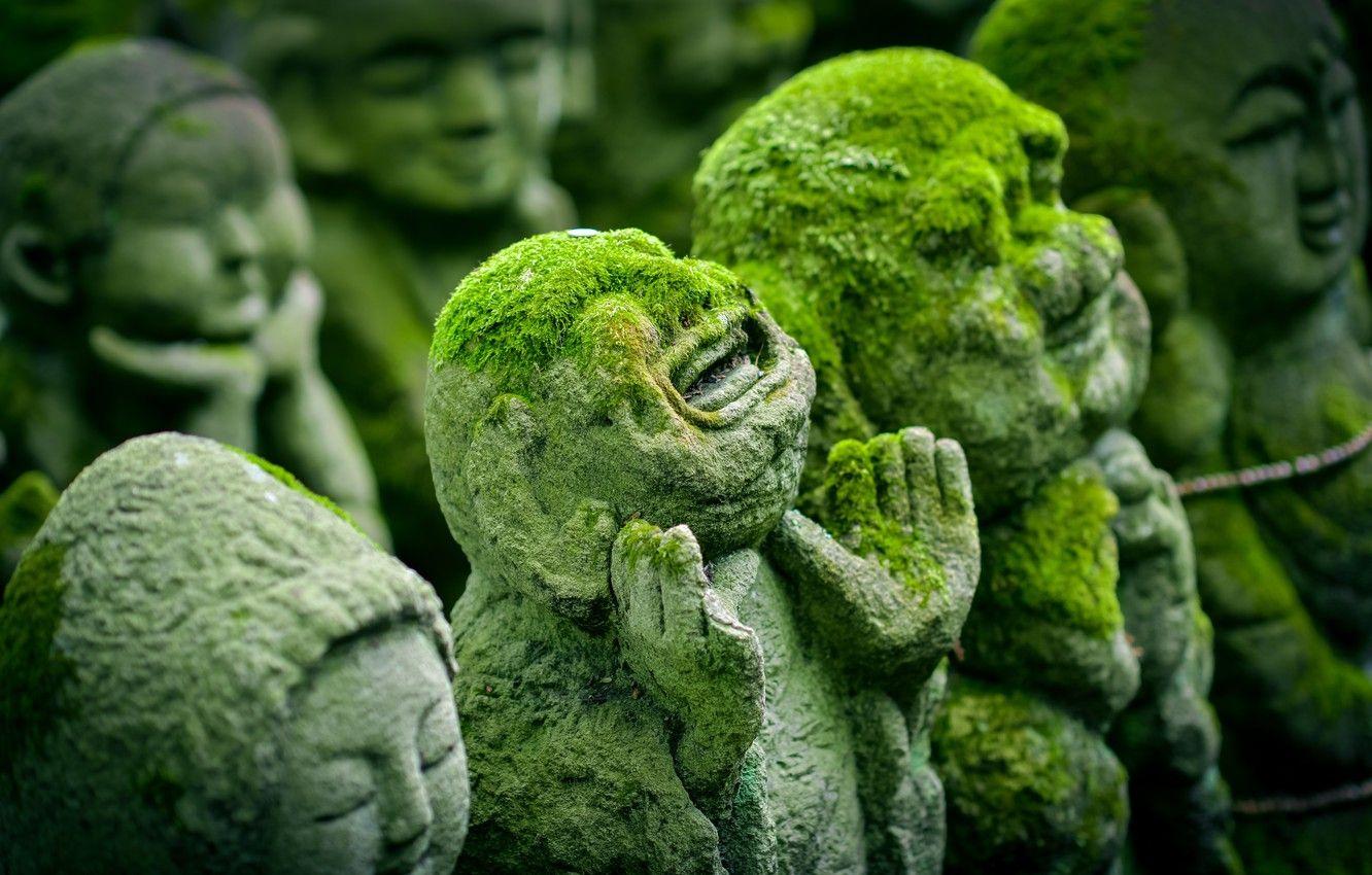 1332x850 Wallpaper Nature, Japan, Statues, Sculpture, Kyoto, Religion, Ancient image for desktop, section разное
