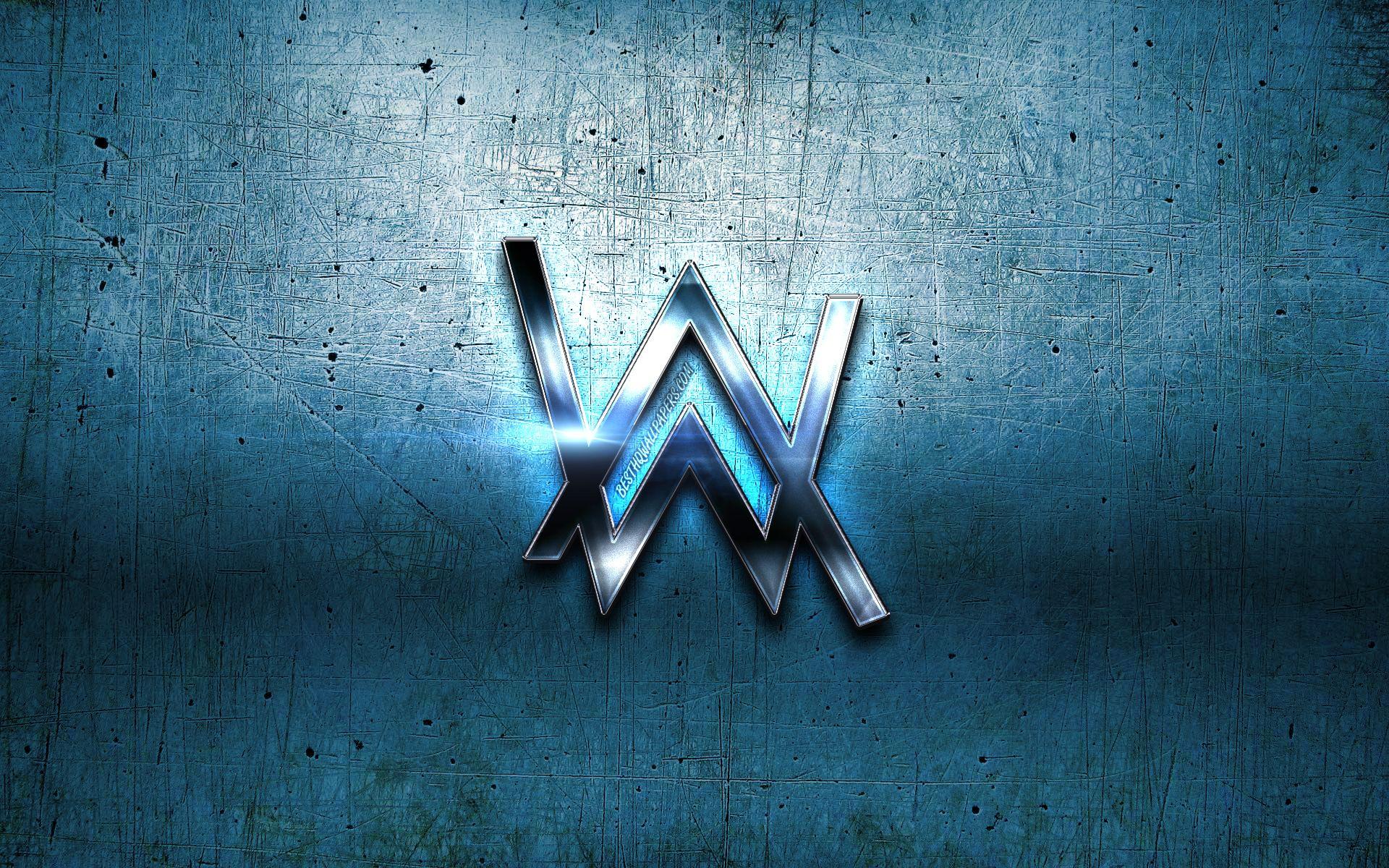 1920x1200 Download wallpaper Alan Walker blue logo, superstars, DJ Alan Walker, DJs, blue metal background, Alan Walker, creative, Alan Walker logo for desktop with resolution 1920x1200. High Quality HD picture wallpaper
