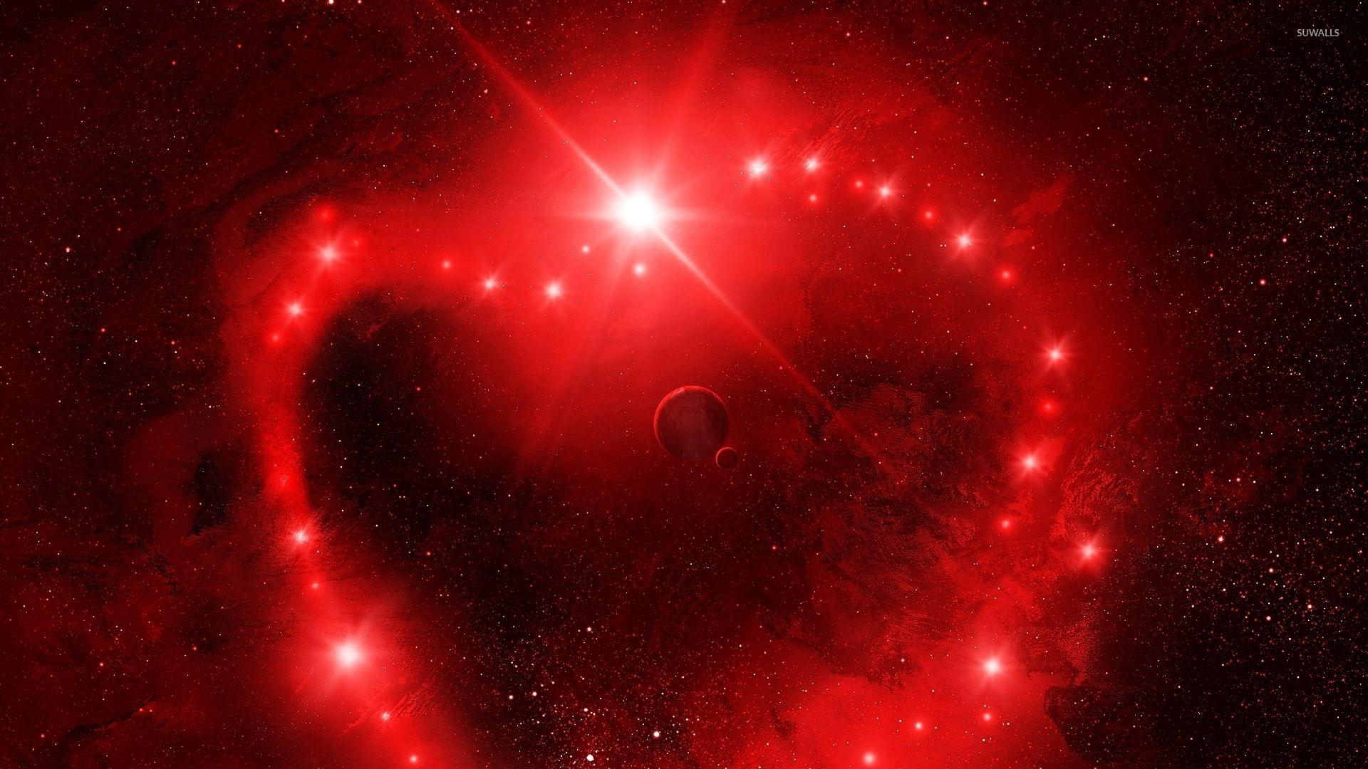 1920x1080 Red heart in space wallpaper wallpaper