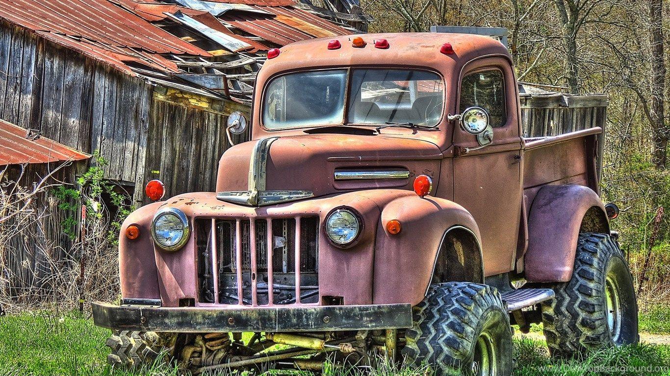 1366x768 Rusty Old Truck 1940's Ford Truck Wallpaper Desktop Background