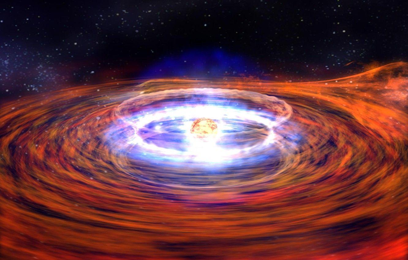 1332x850 Wallpaper rotation, gas, a neutron star image for desktop, section космос