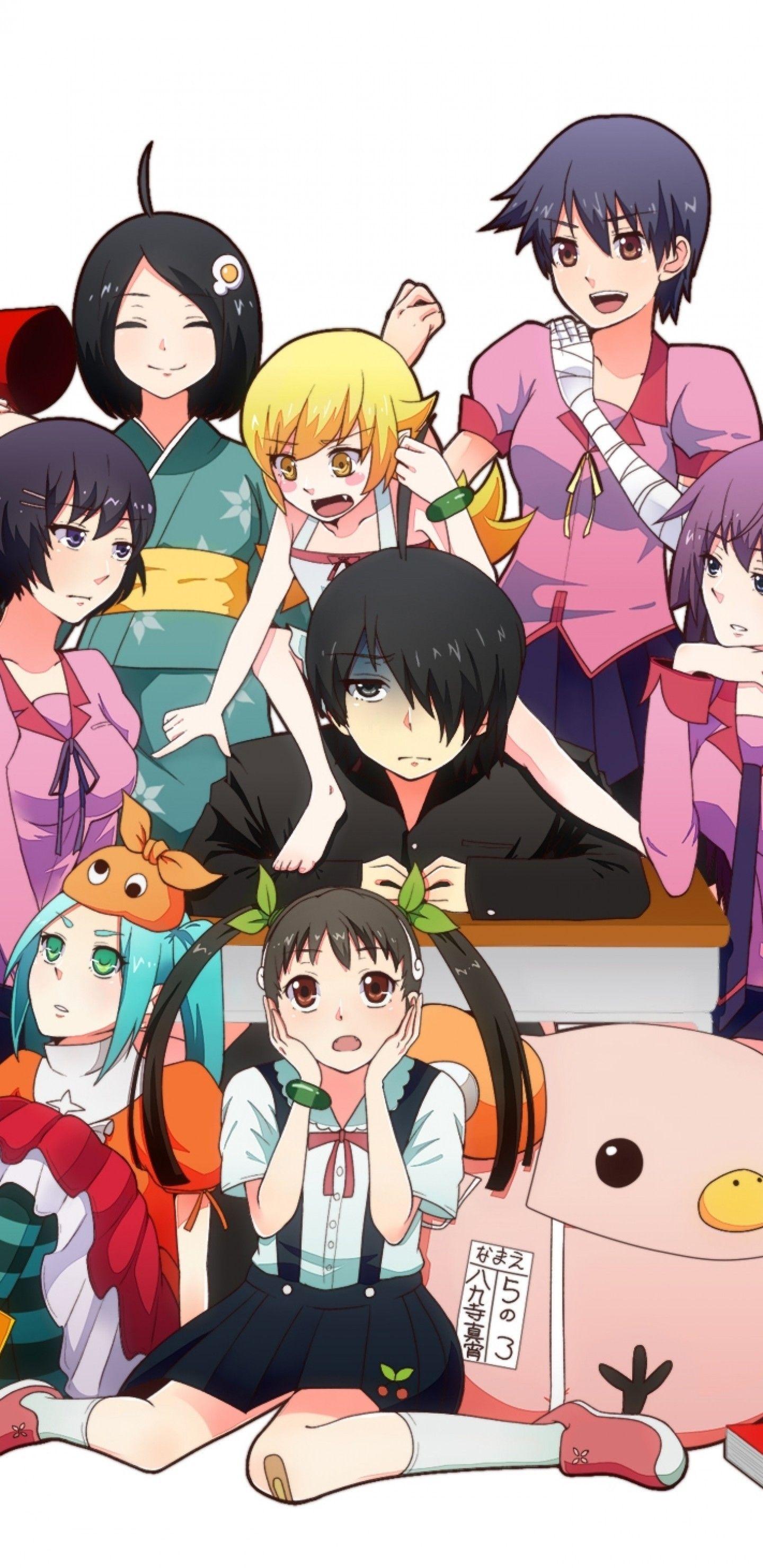 1440x2960 Download 1440x2960 Bakemonogatari, Mayoi Hachikuji, Araragi Koyomi, Oshino Shinobu Wallpaper for Samsung Galaxy S Note S S8+, Google Pixel 3 XL