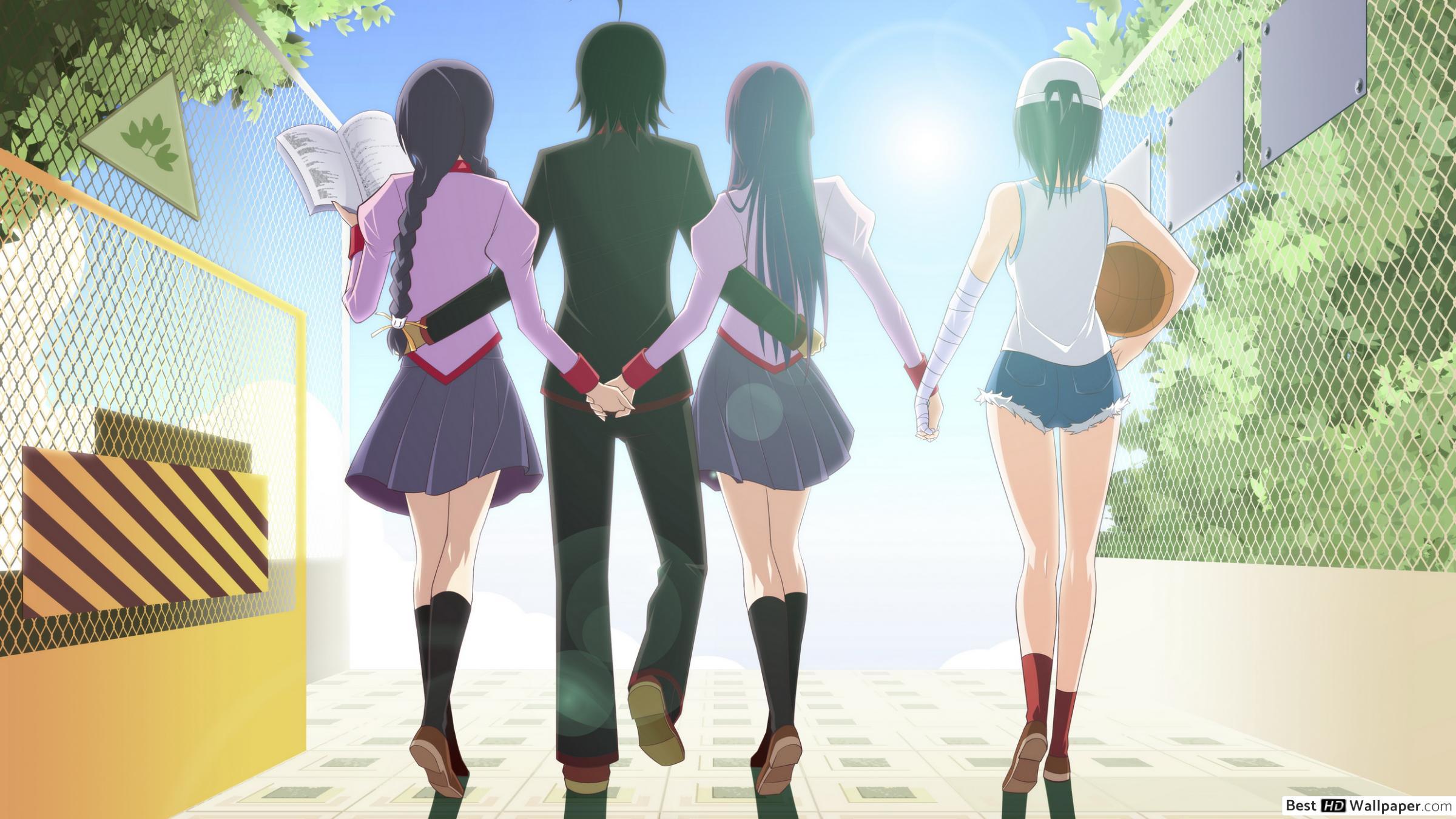 2400x1350 Hitagi Senjougahara Series HD wallpaper download