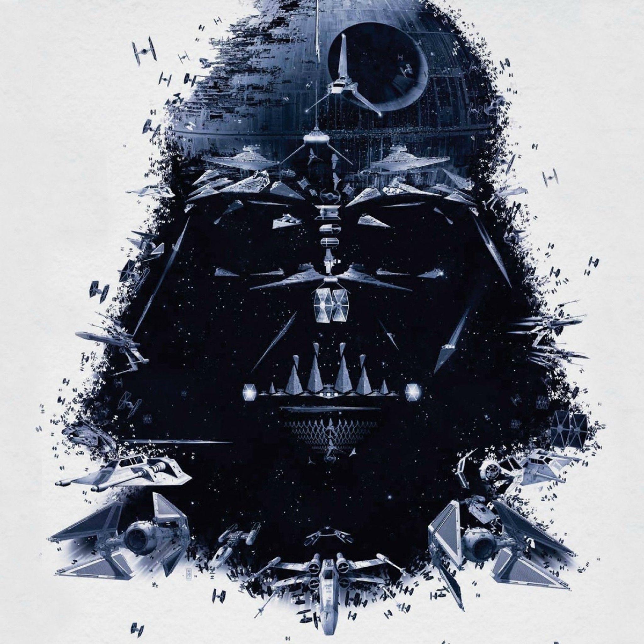 2048x2048 Darth Vader Portrait Art iPad Air Wallpaper Free Download