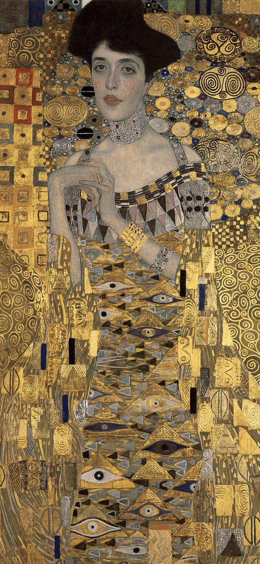 828x1792 Portrait Of Adele Bloch Bauer I By Klimt Wallpaper