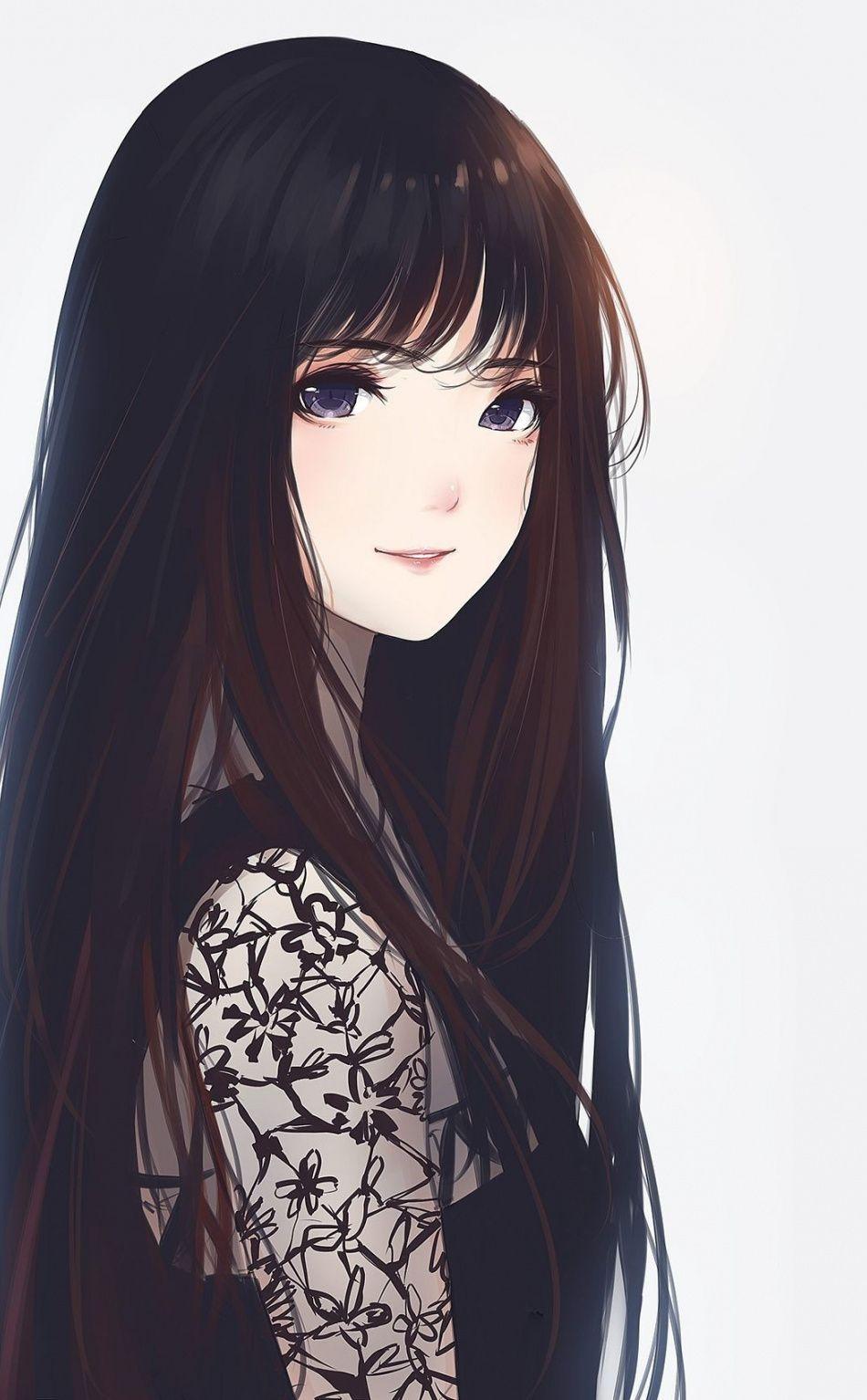950x1534 Anime Girl Long Hair Wallpaper