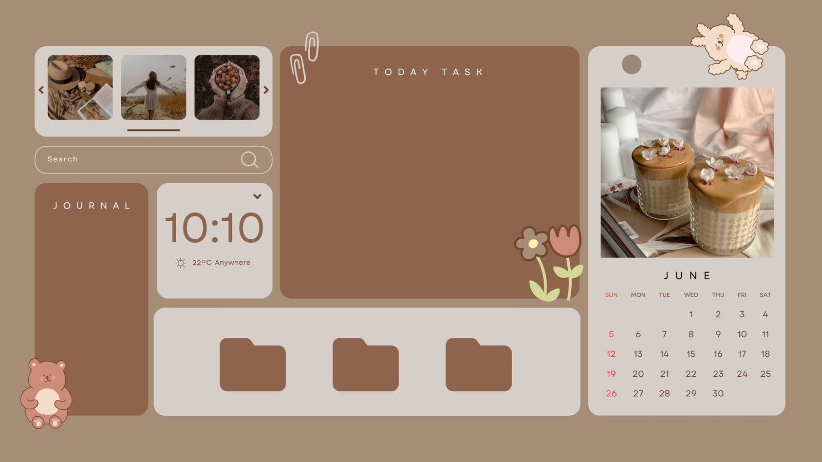 1600x900 Free custom desktop organizer wallpaper templates