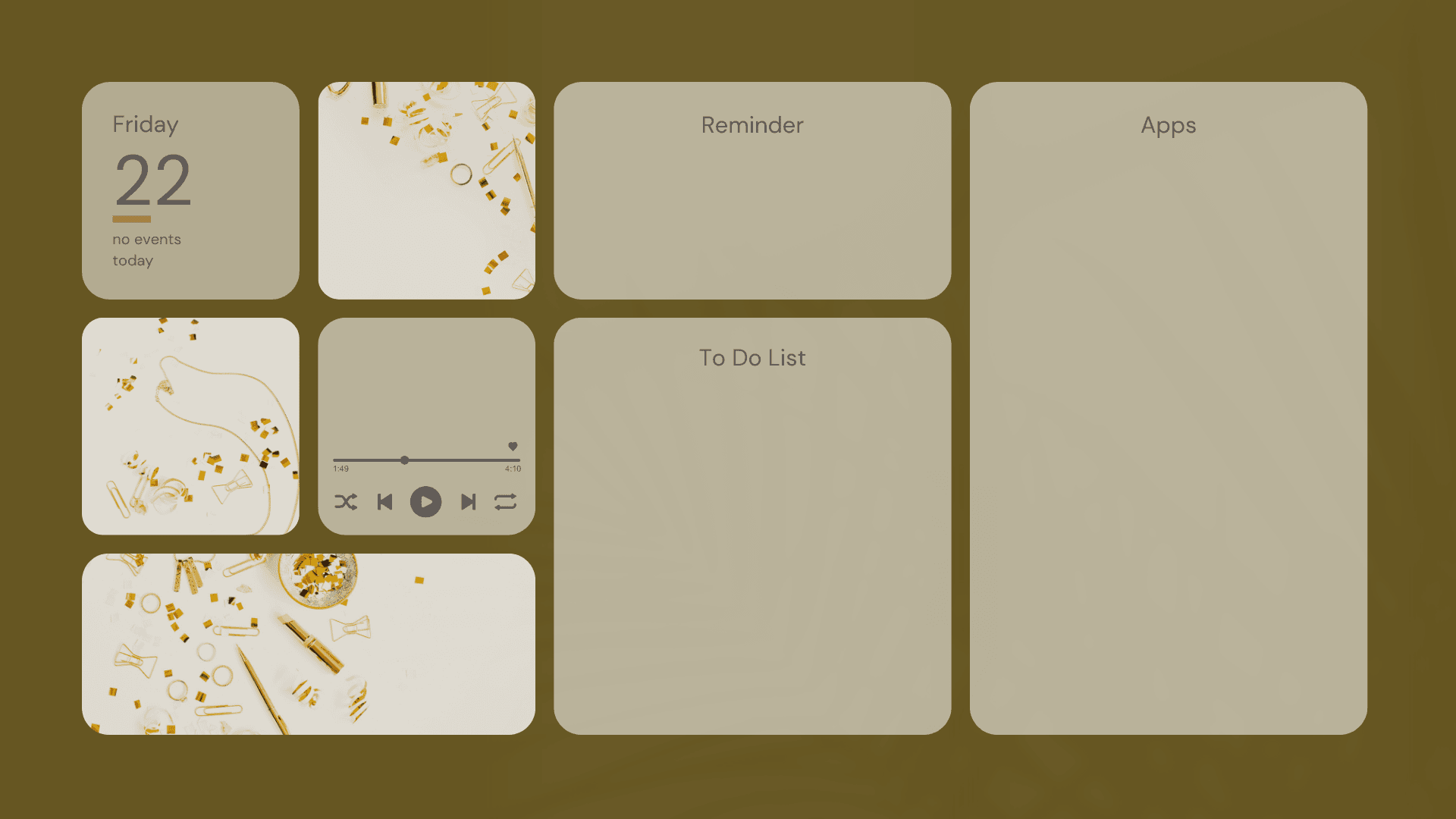 1920x1080 Gold Aesthetic Organizer Desktop Wallpaper