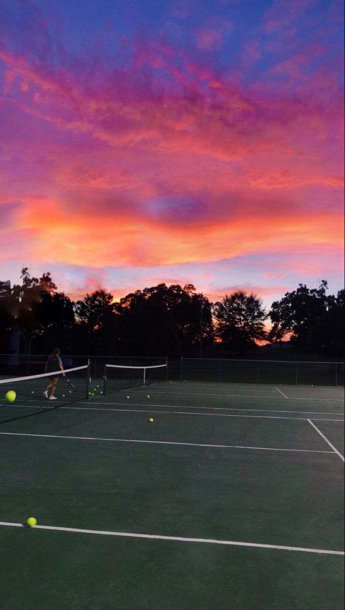 680x1200 aesthetic tennis sunset