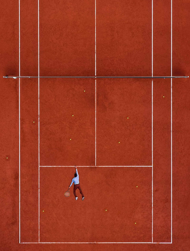 800x1056 Court, tennis, sportsman, marking, lines, HD phone wallpaper