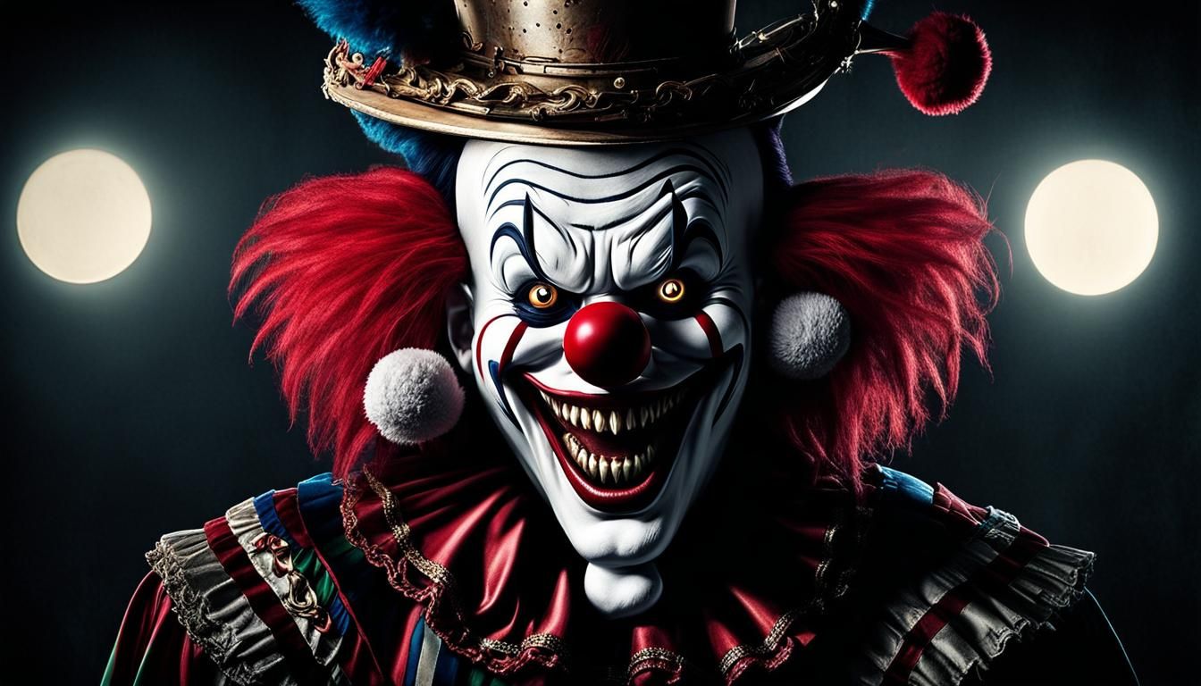 1344x768 Creepy Clown Jack In The Box In Horrorcore Style