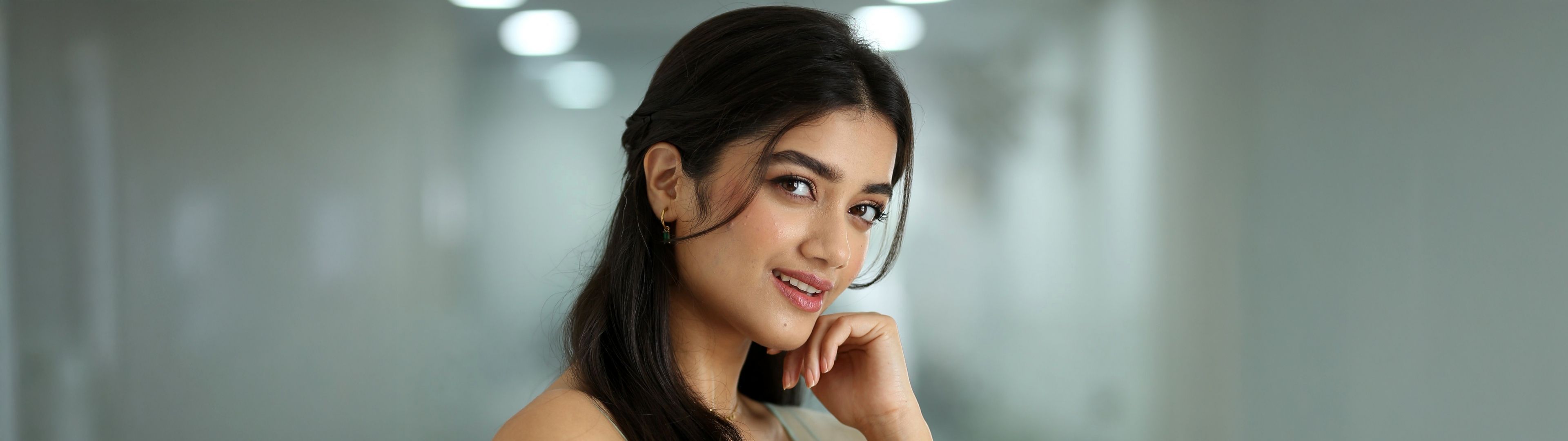 3840x1080 Bhagyashri Borse Wallpaper 4K, 5K, Indian actress