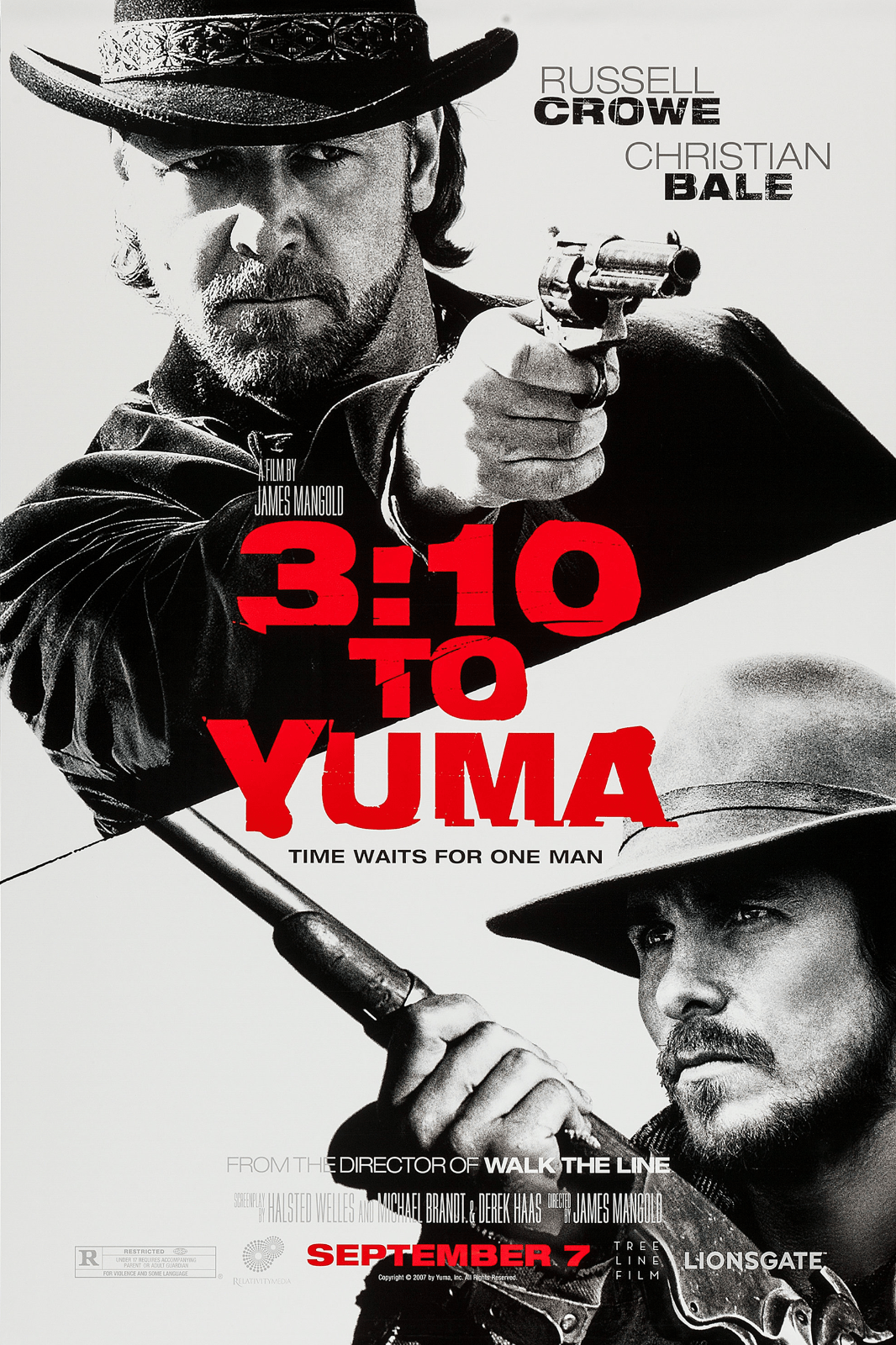 1066x1600 3:10 to Yuma Movie Poster Russell Crowe, Christian Bale