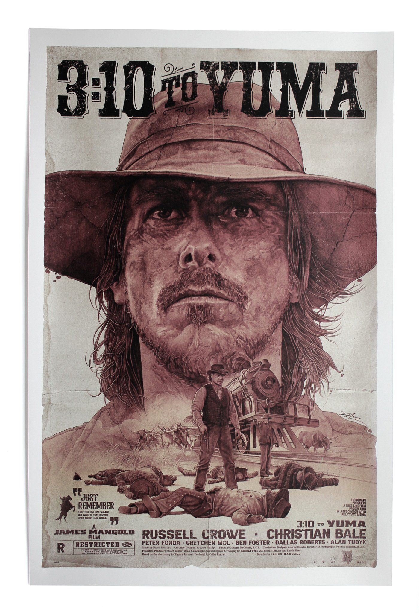 1400x2049 3:10 To Yuma By Gabz Ltd Edition X 60 Screen Print Poster Mondo Movie MINT Art