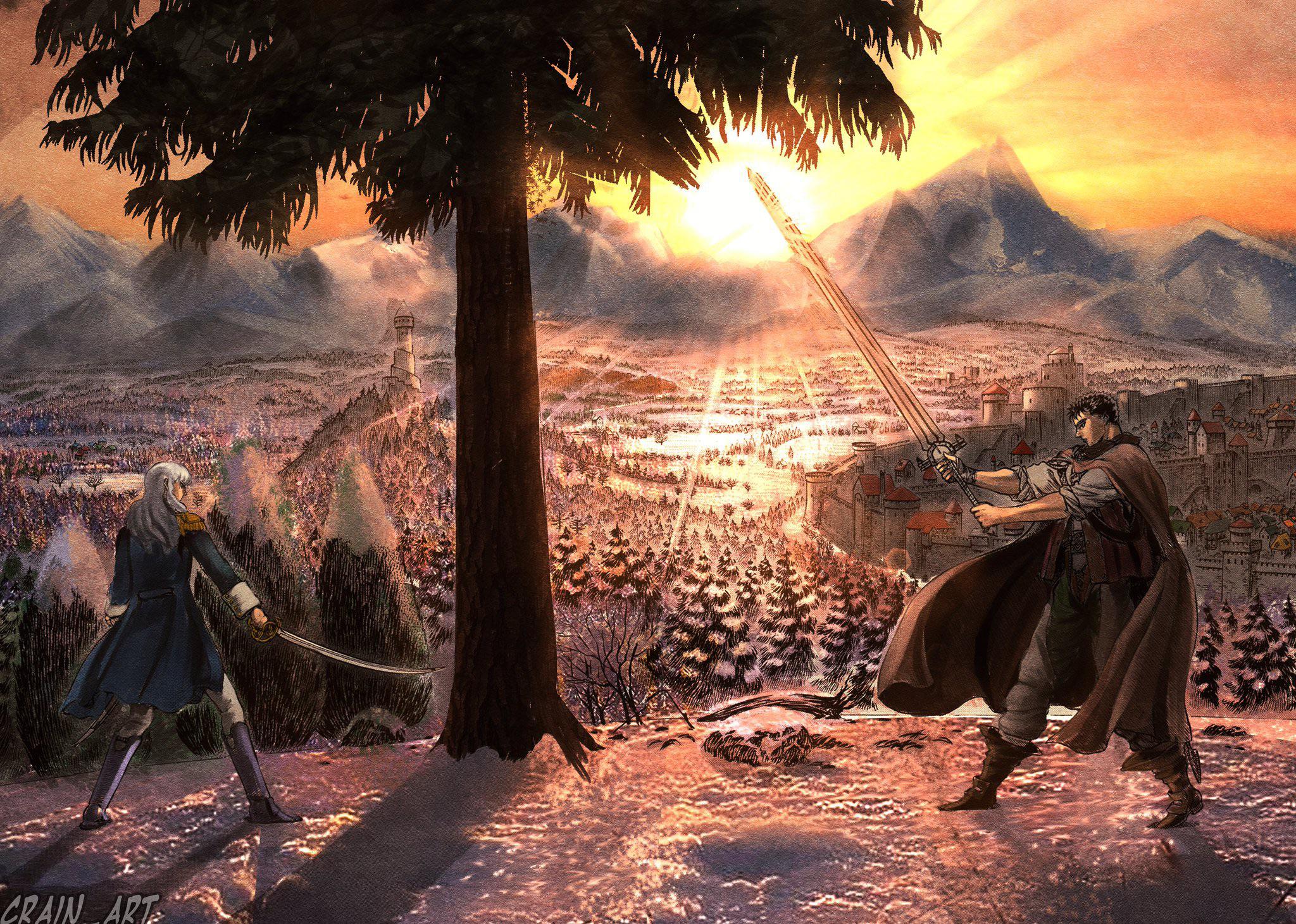 2048x1461 Berserk vs Guts Coloring