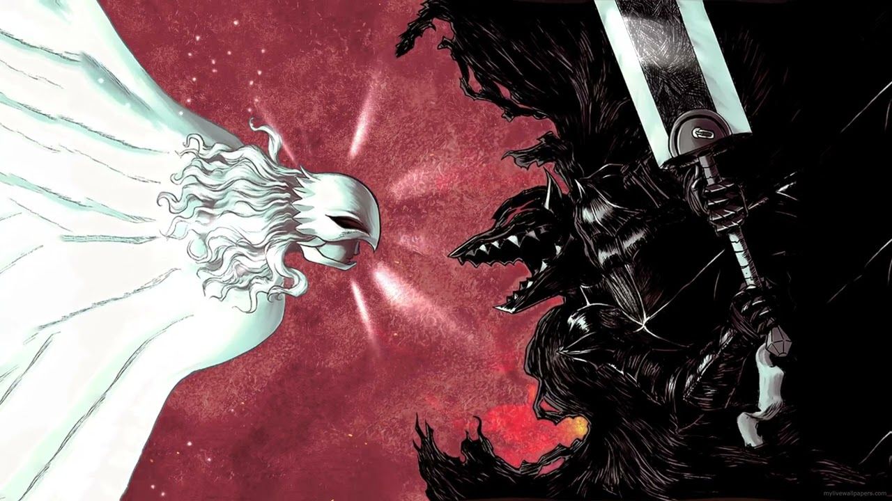 1280x720 Griffith vs Guts 4K. Griffith vs Guts Live Wallpaper