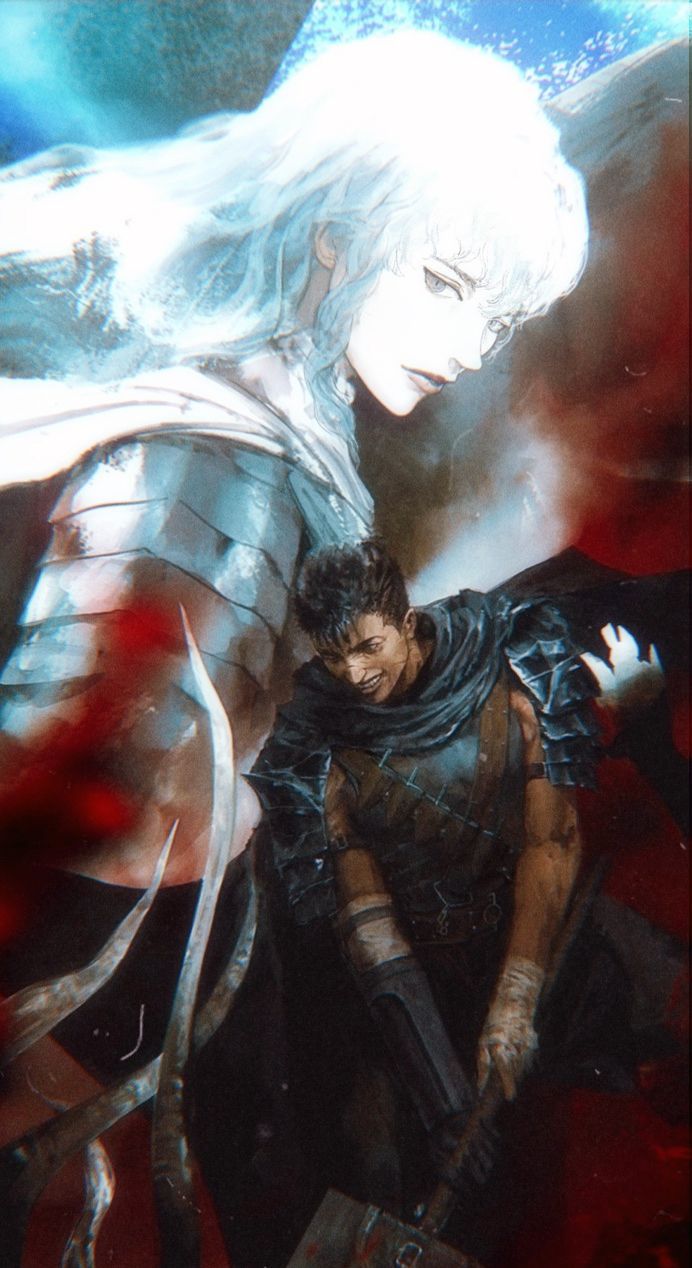 692x1268 Guts and griffith wallpaper. Griffith wallpaper iphone, Berserk wallpaper griffith, Fan art