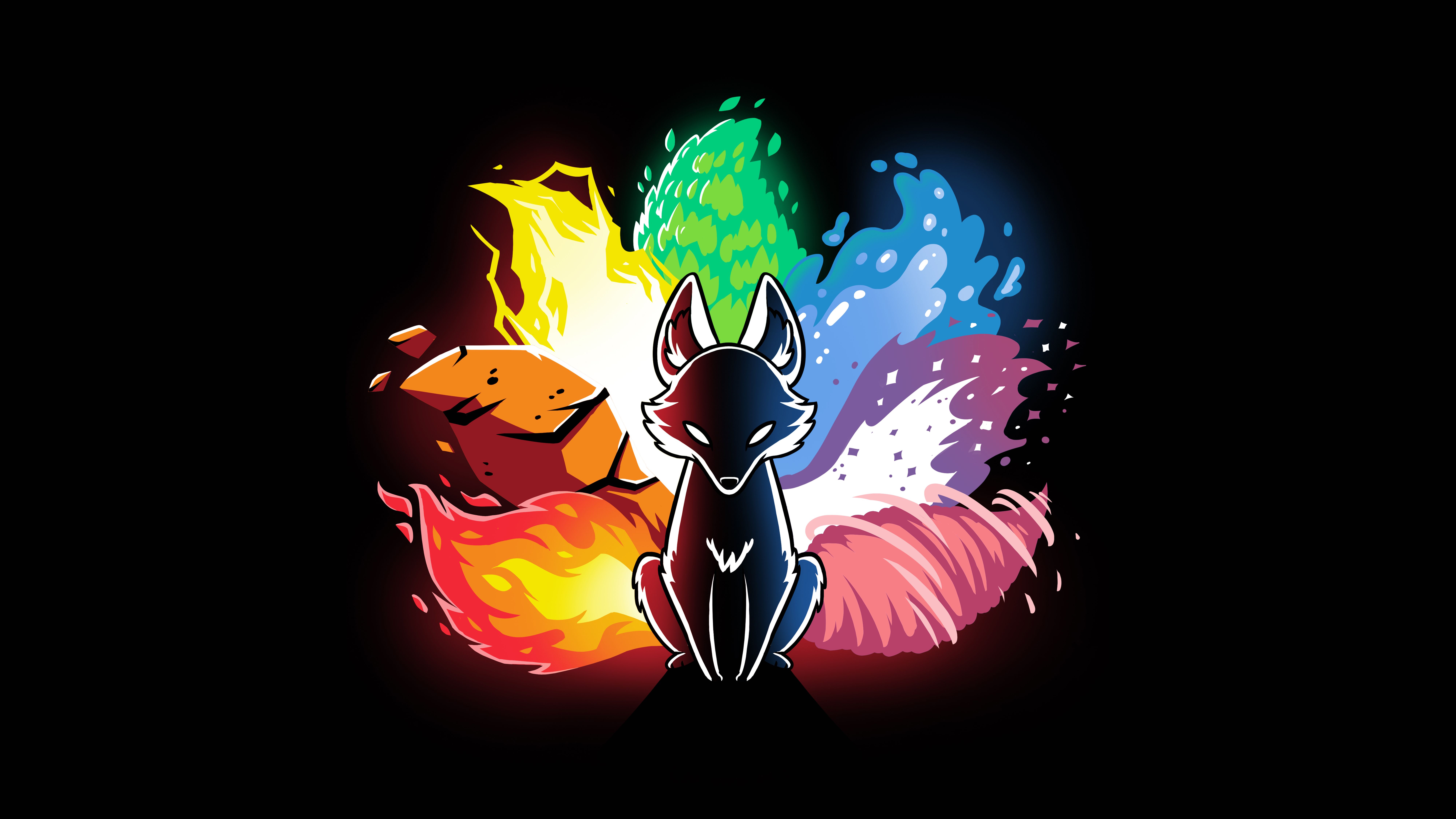 8000x4500 Kitsune Wallpaper 4K, Fox spirit, Japanese, Elemental