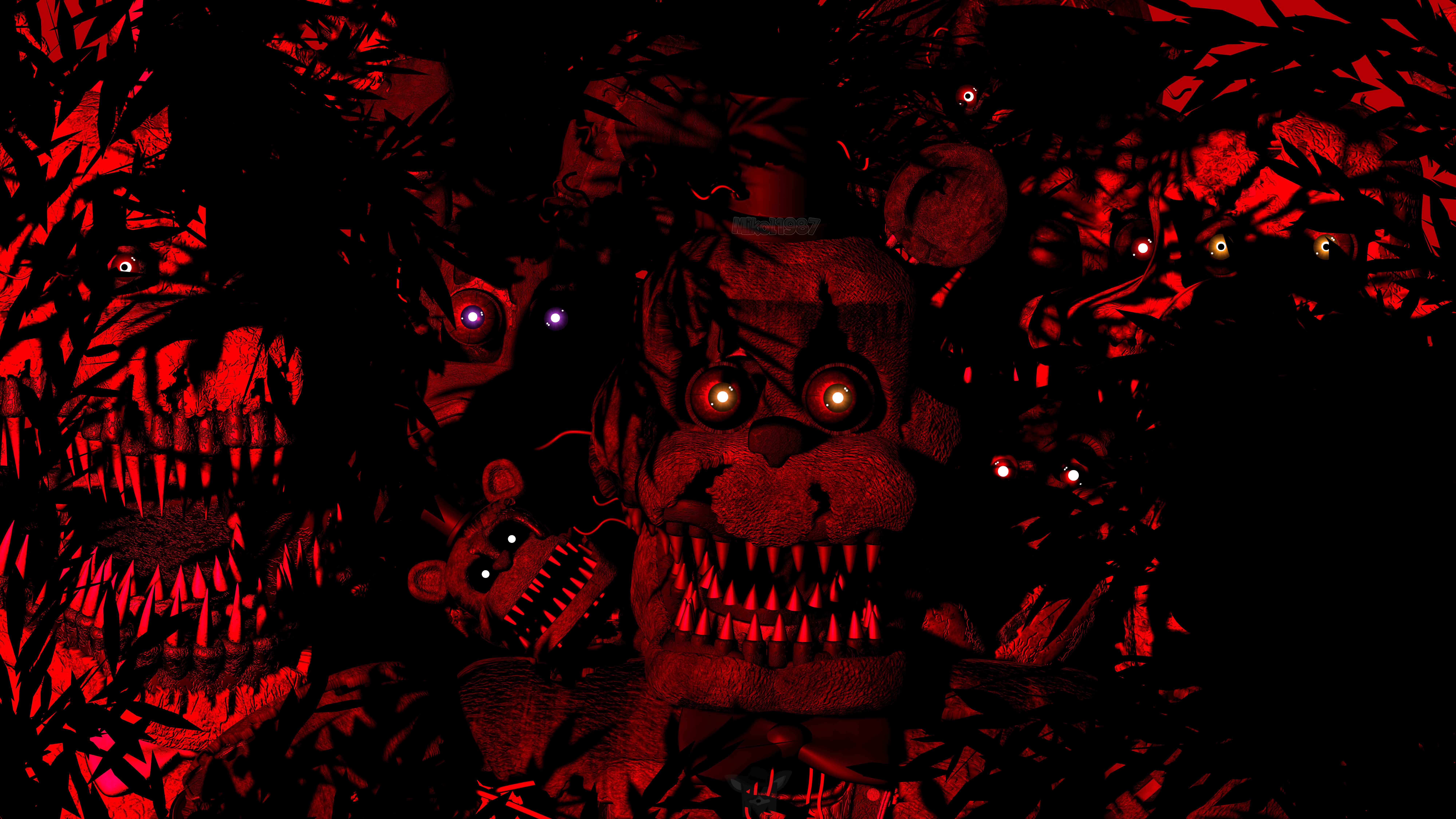 8000x4500 Five Nights at Freddy's 4 Ultra HD Horror Wallpaper