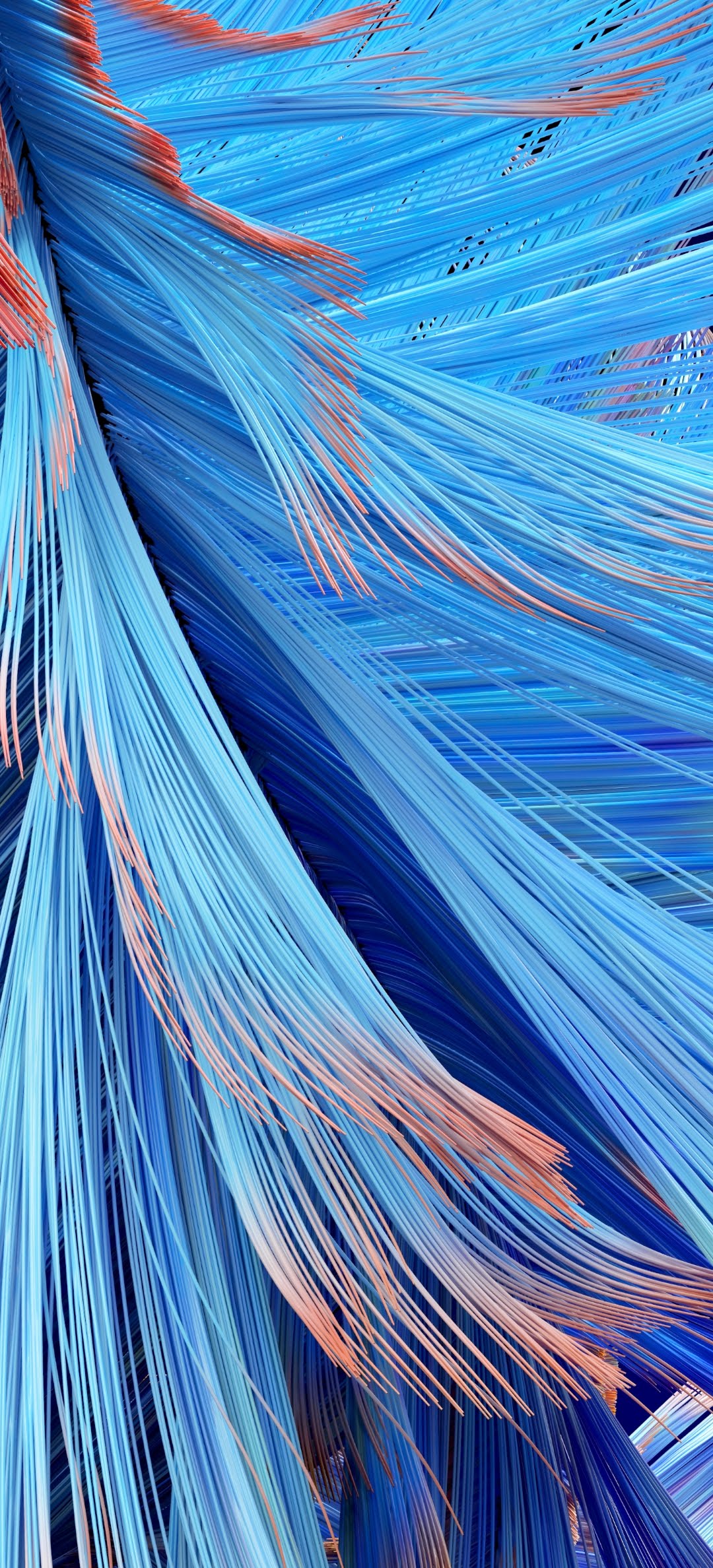 1080x2376 OPPO Find X2 Pro Stock Blue Orange Lines Abstract