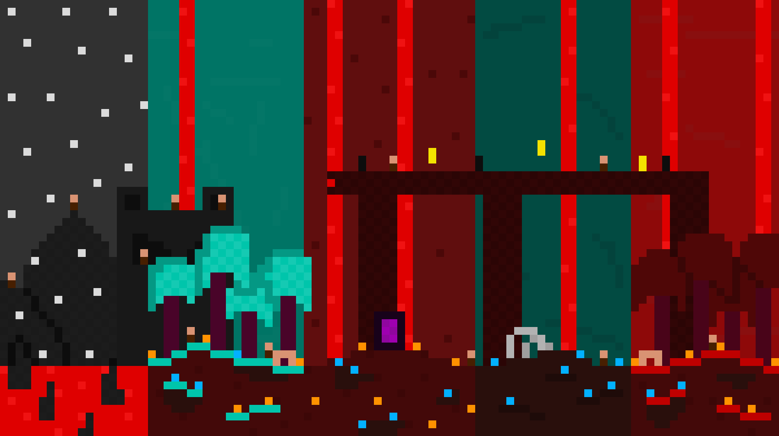 1600x896 my new desktop background for the nether update! (my first ever finished pixel art!)