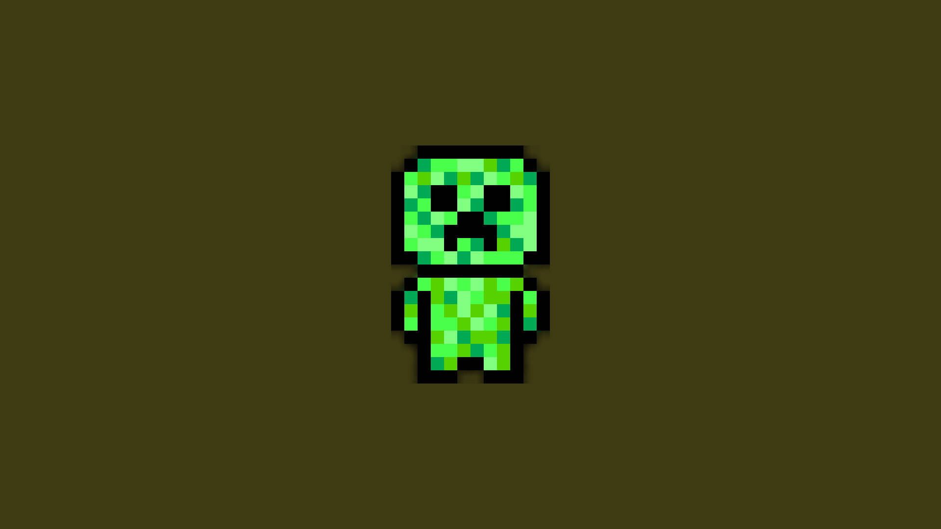 1920x1080 Minecraft Creeper Pixel Art Wallpaper