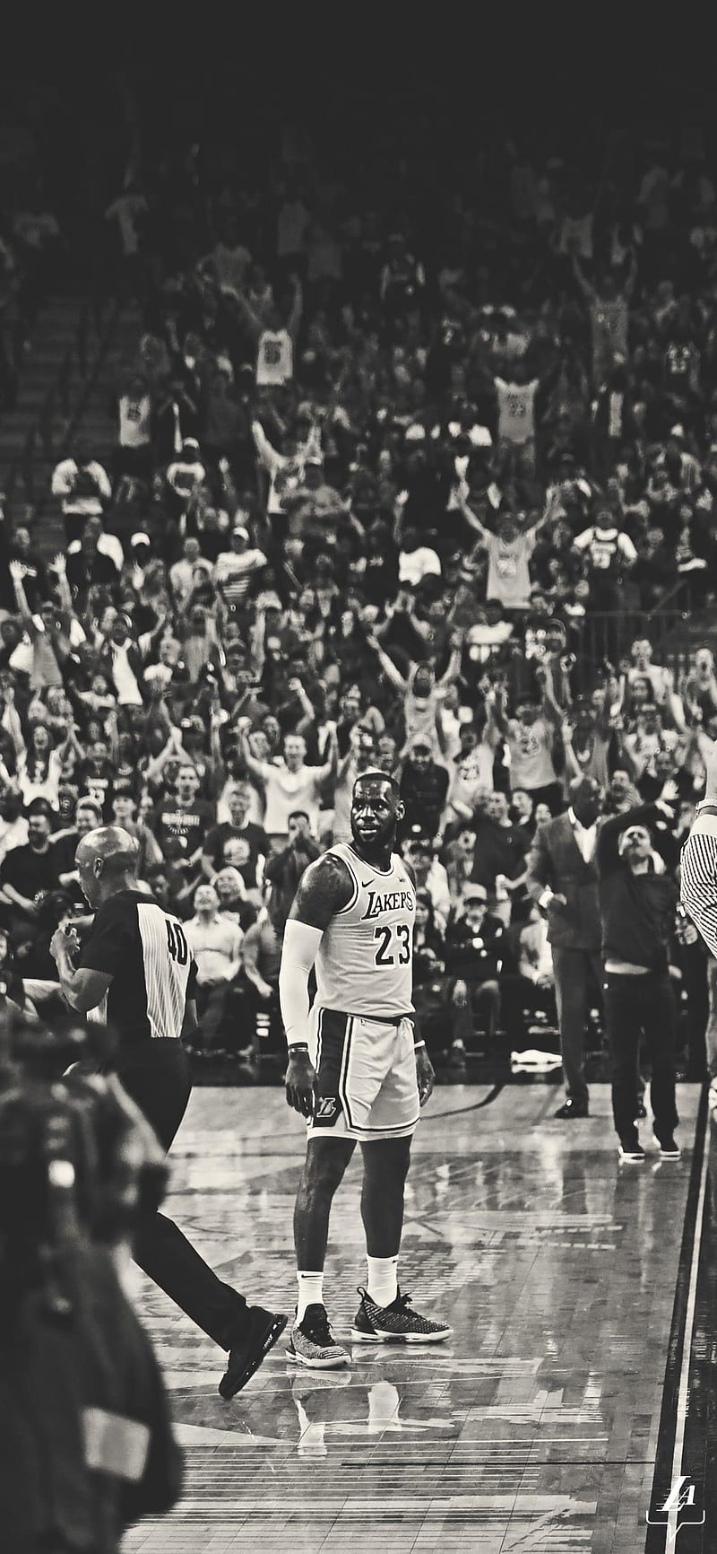800x1732 Lakers Aesthetic, Black and White Sports, HD phone wallpaper