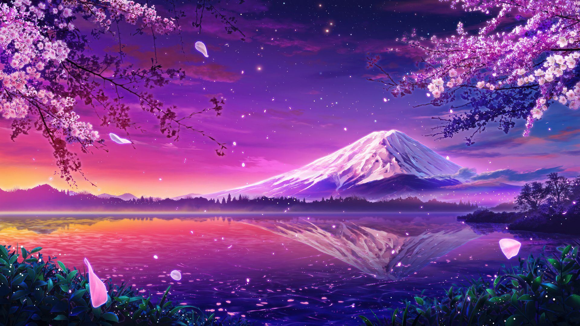 1920x1080 4K Ultra HD Digital Sunset Landscape with Stunning Skyx2160