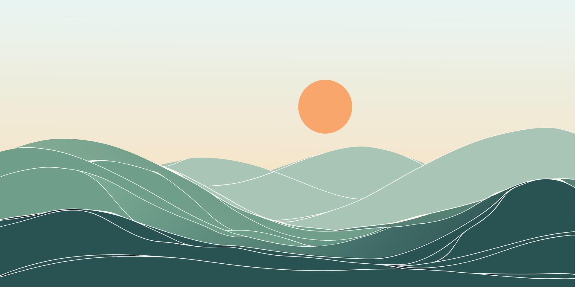 1920x960 Pixel Sunset Mountainscape Wallpaper Digital Art Background